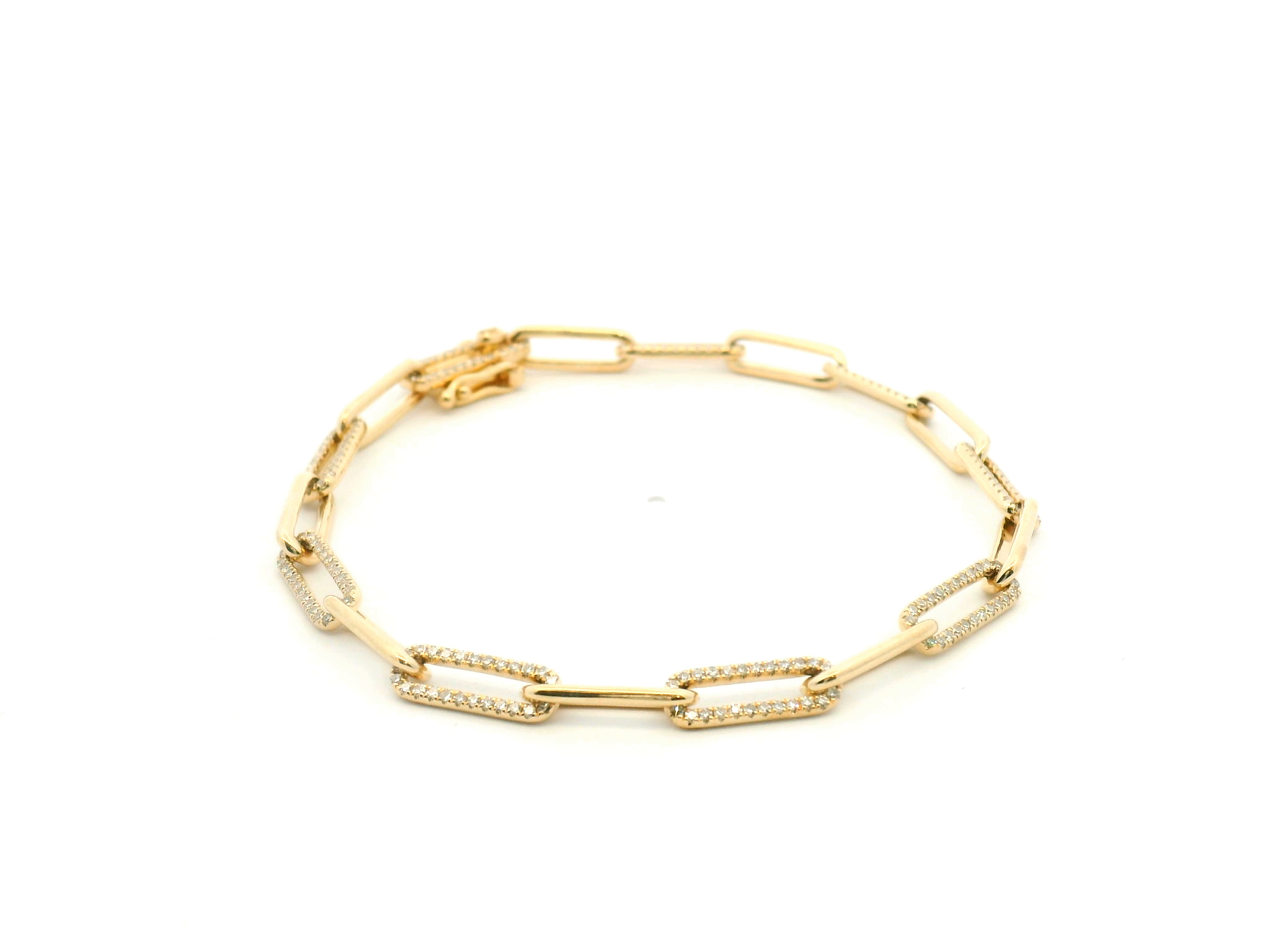 Diamond Accented Paperclip Link Bracelet