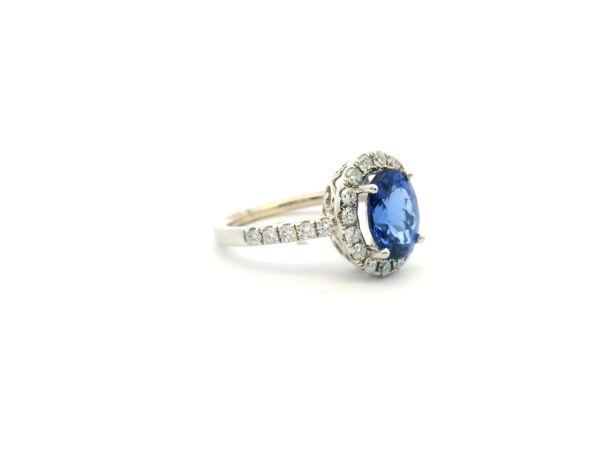 Tanzanite Halo Cocktail Ring