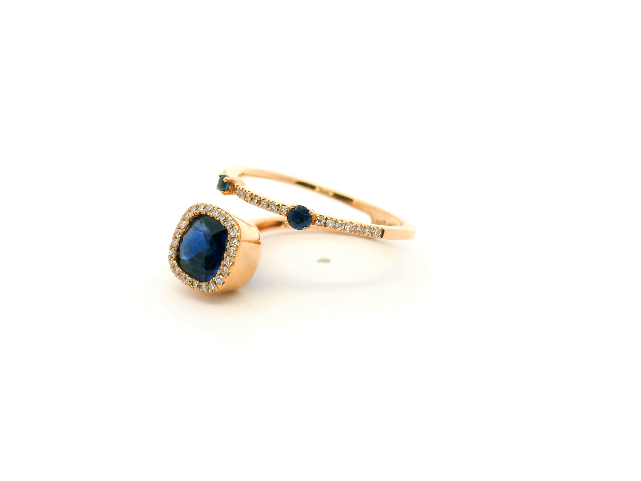 Blue Sapphire Diamond Wrap Cocktail Ring