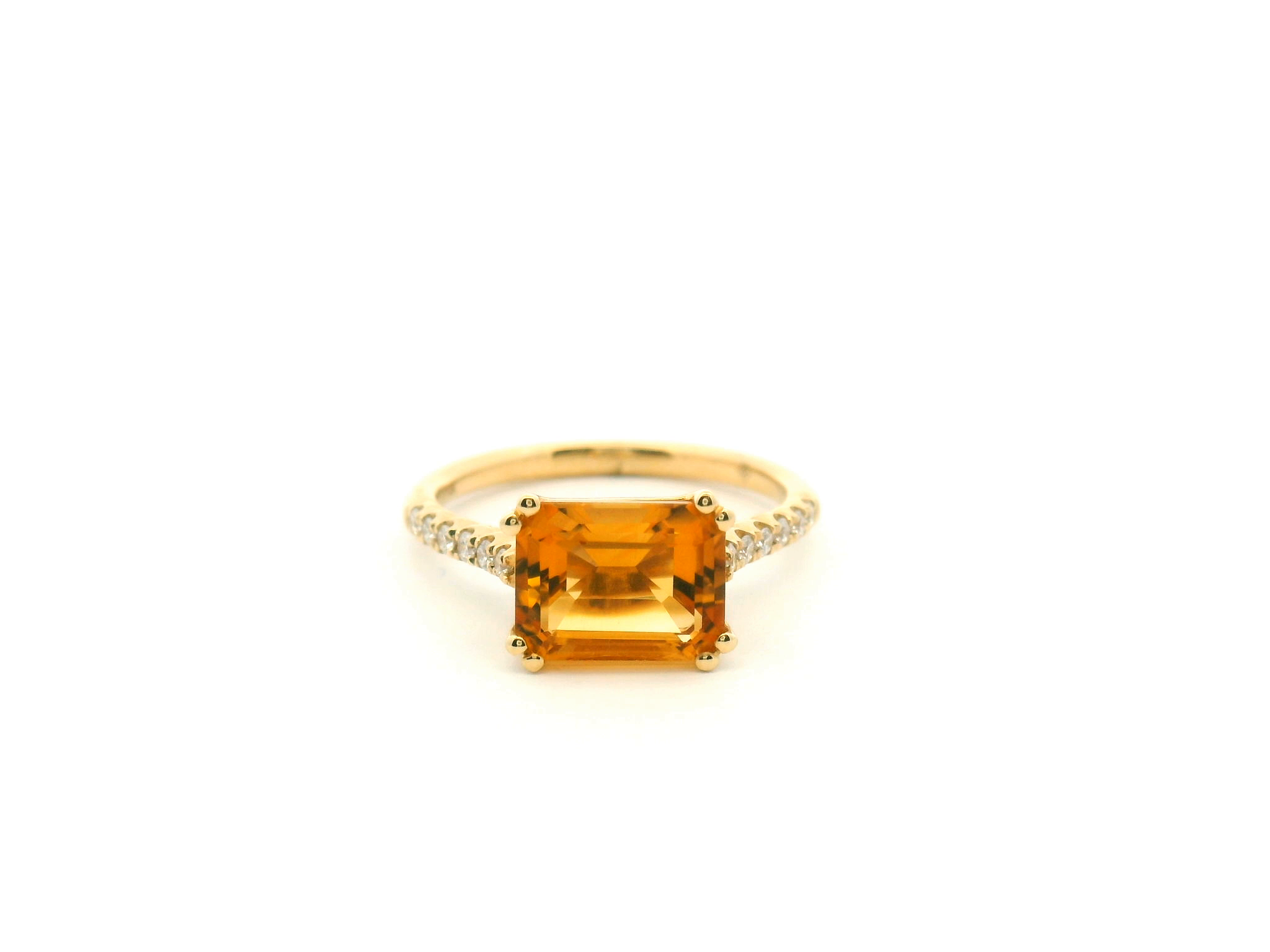 Citrine Diamond Cocktail Ring