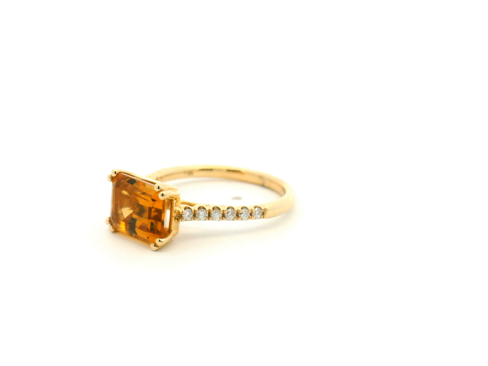 Citrine Diamond Cocktail Ring