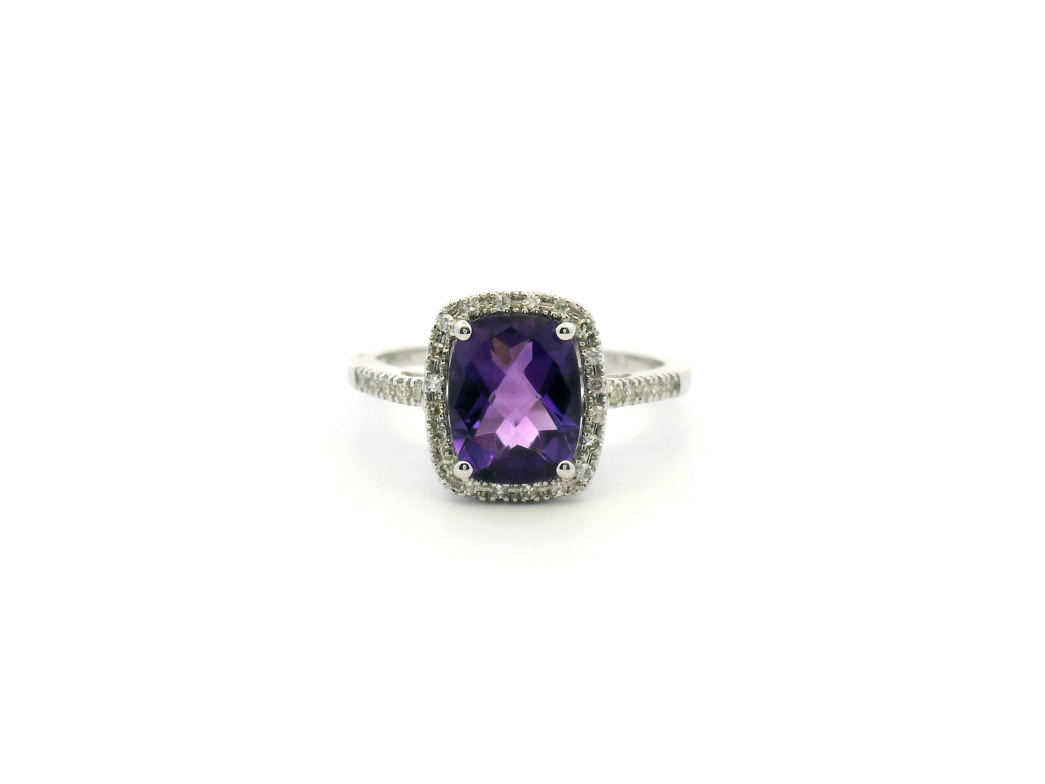 Amethyst Halo Cocktail Ring