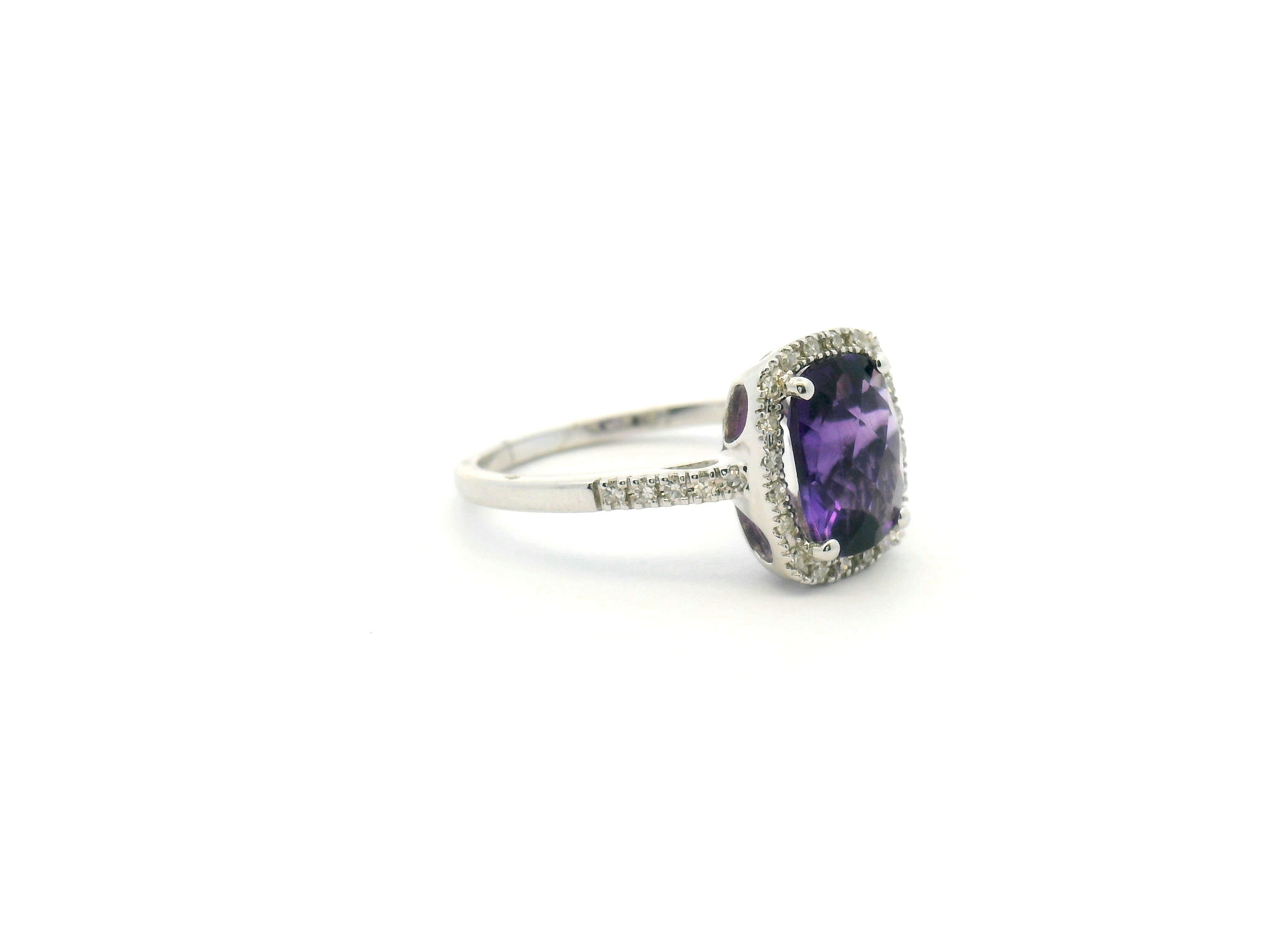 Amethyst Halo Cocktail Ring