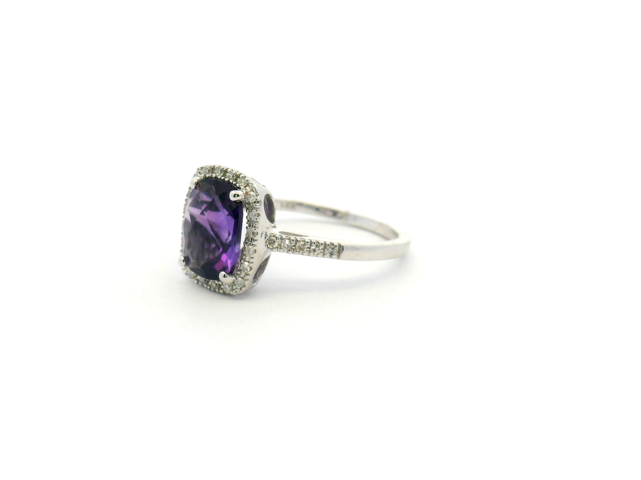 Amethyst Halo Cocktail Ring