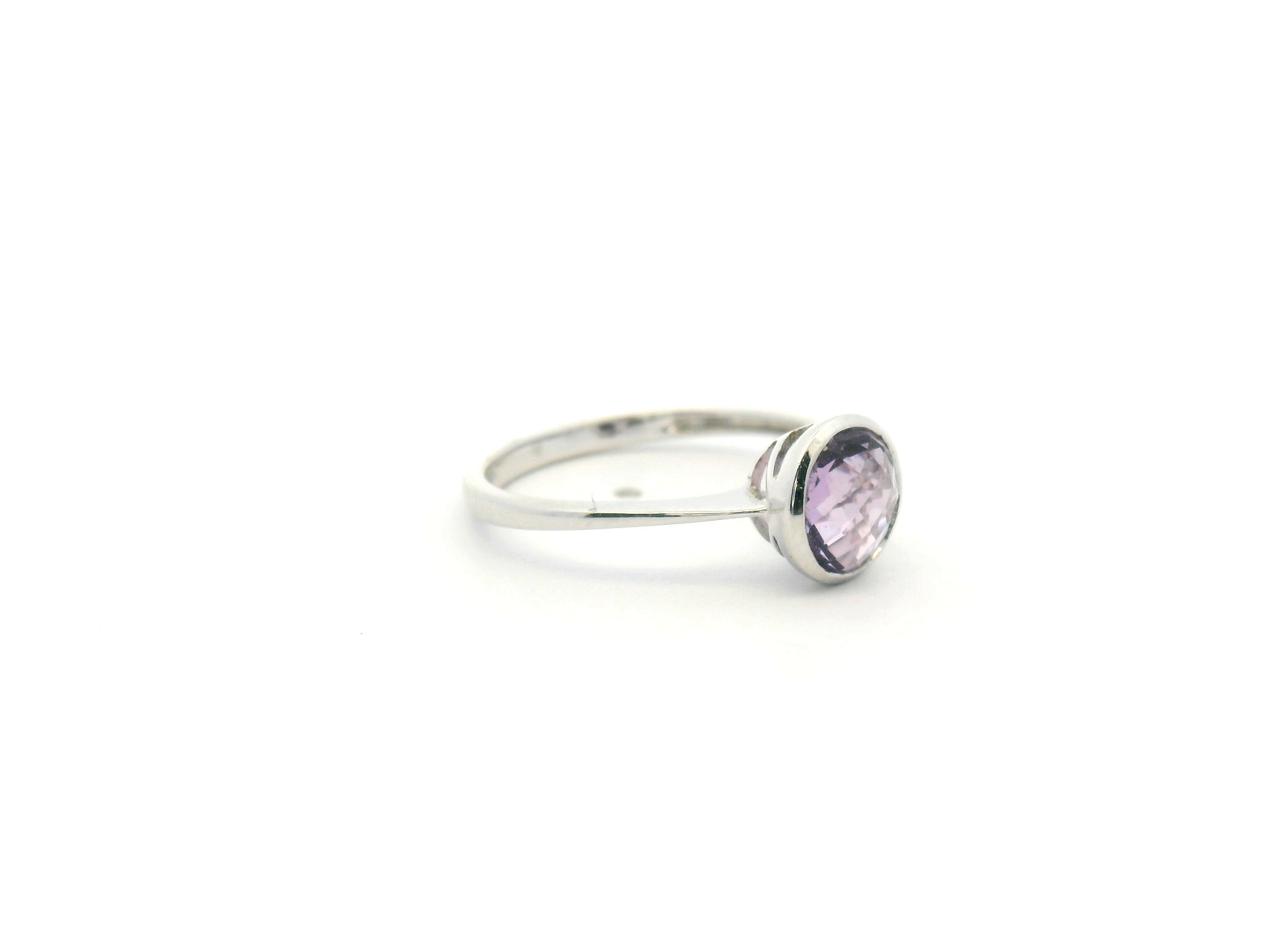 Amethyst Bezel Set Ring