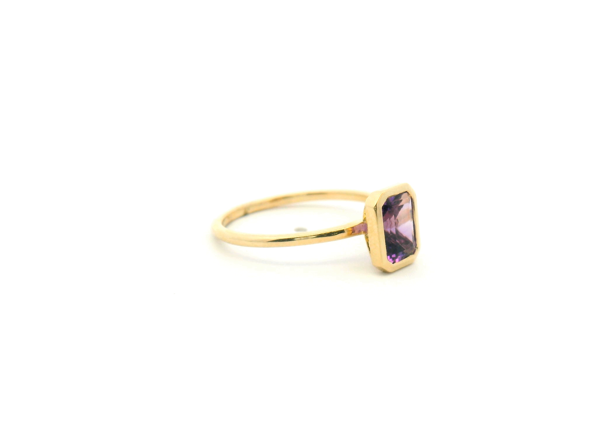 Amethyst Bezel Set Ring