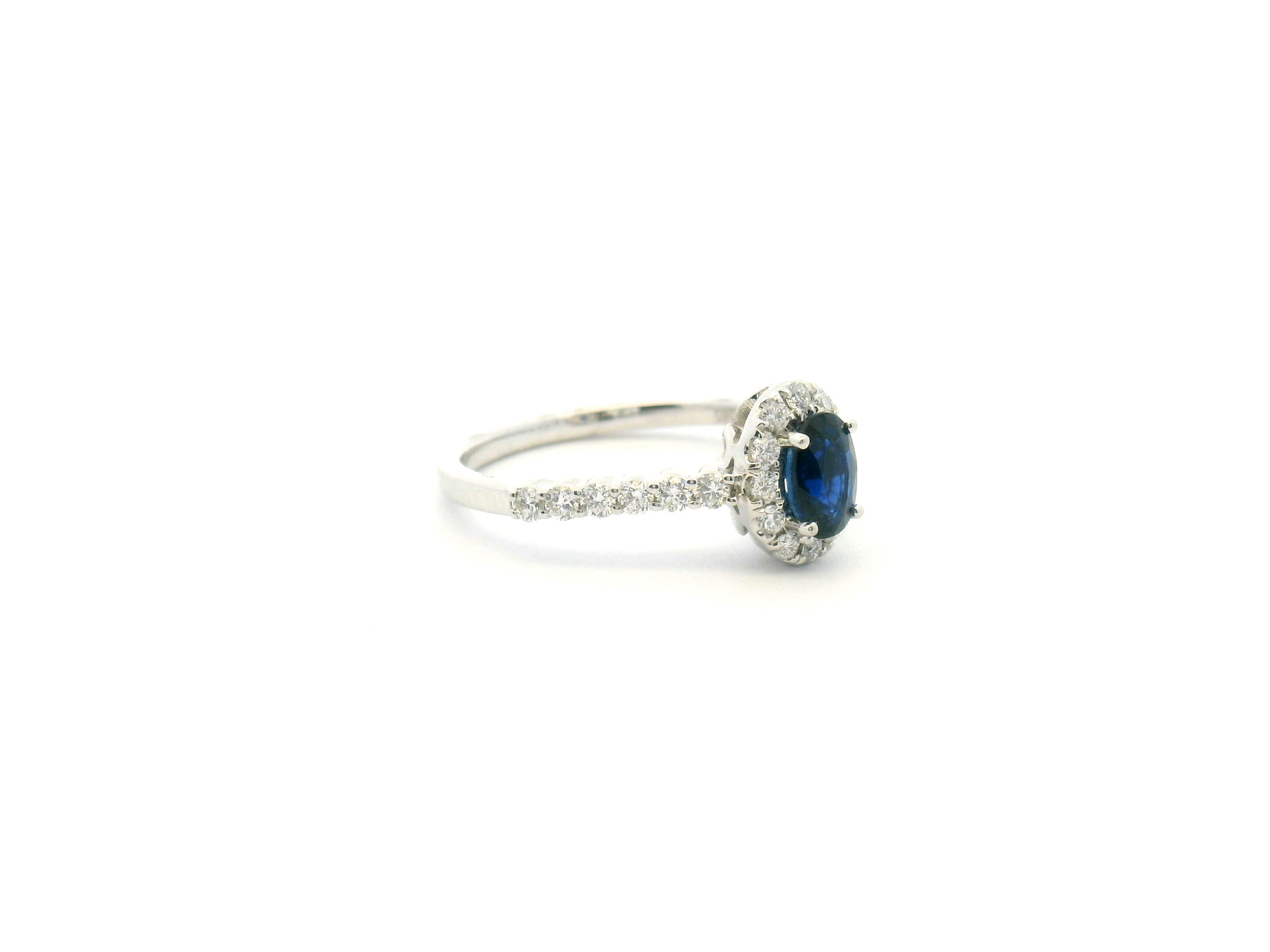 Blue Sapphire Halo Cocktail Ring