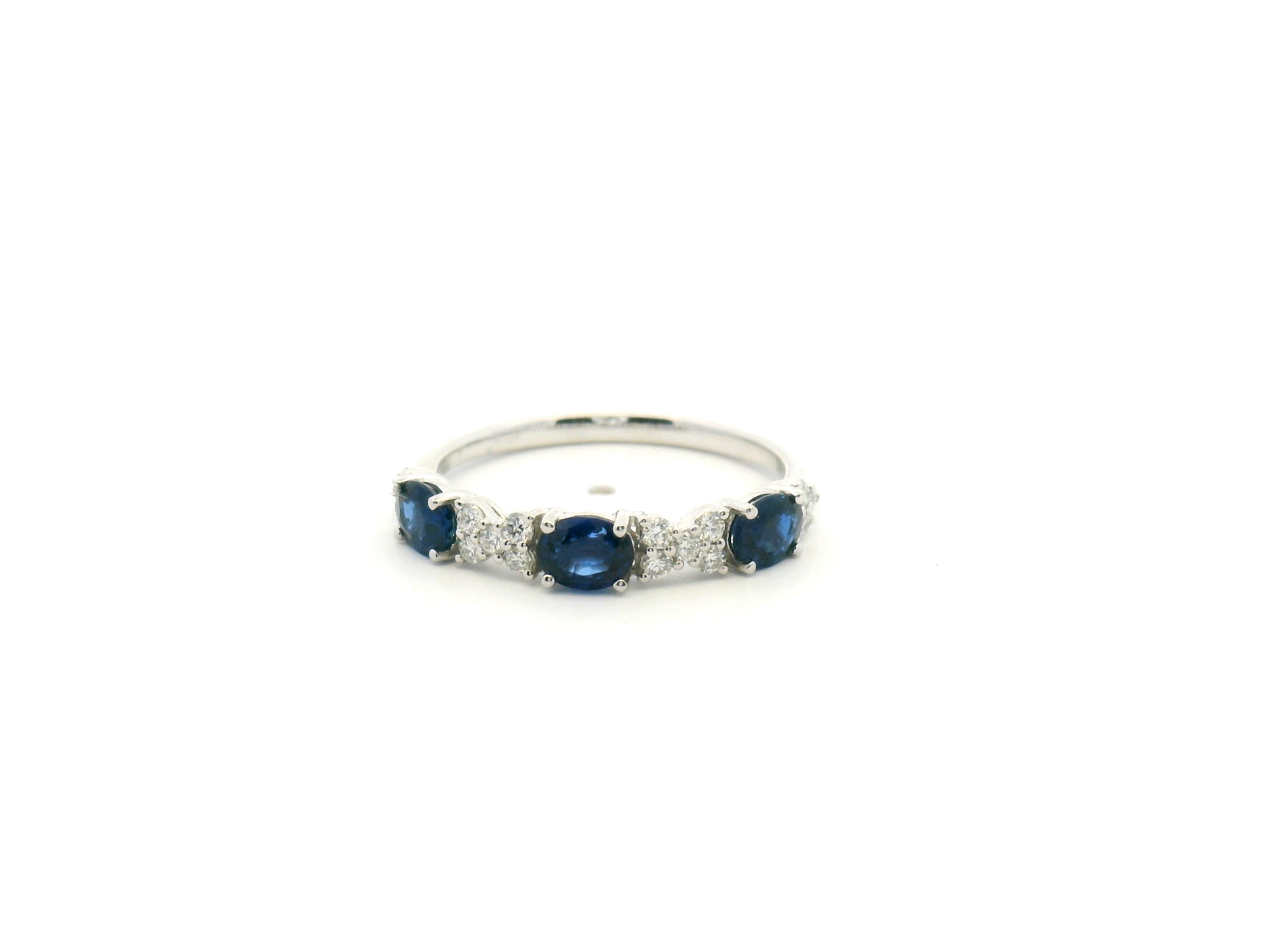 Blue Sapphire & Diamond Stackable Ring