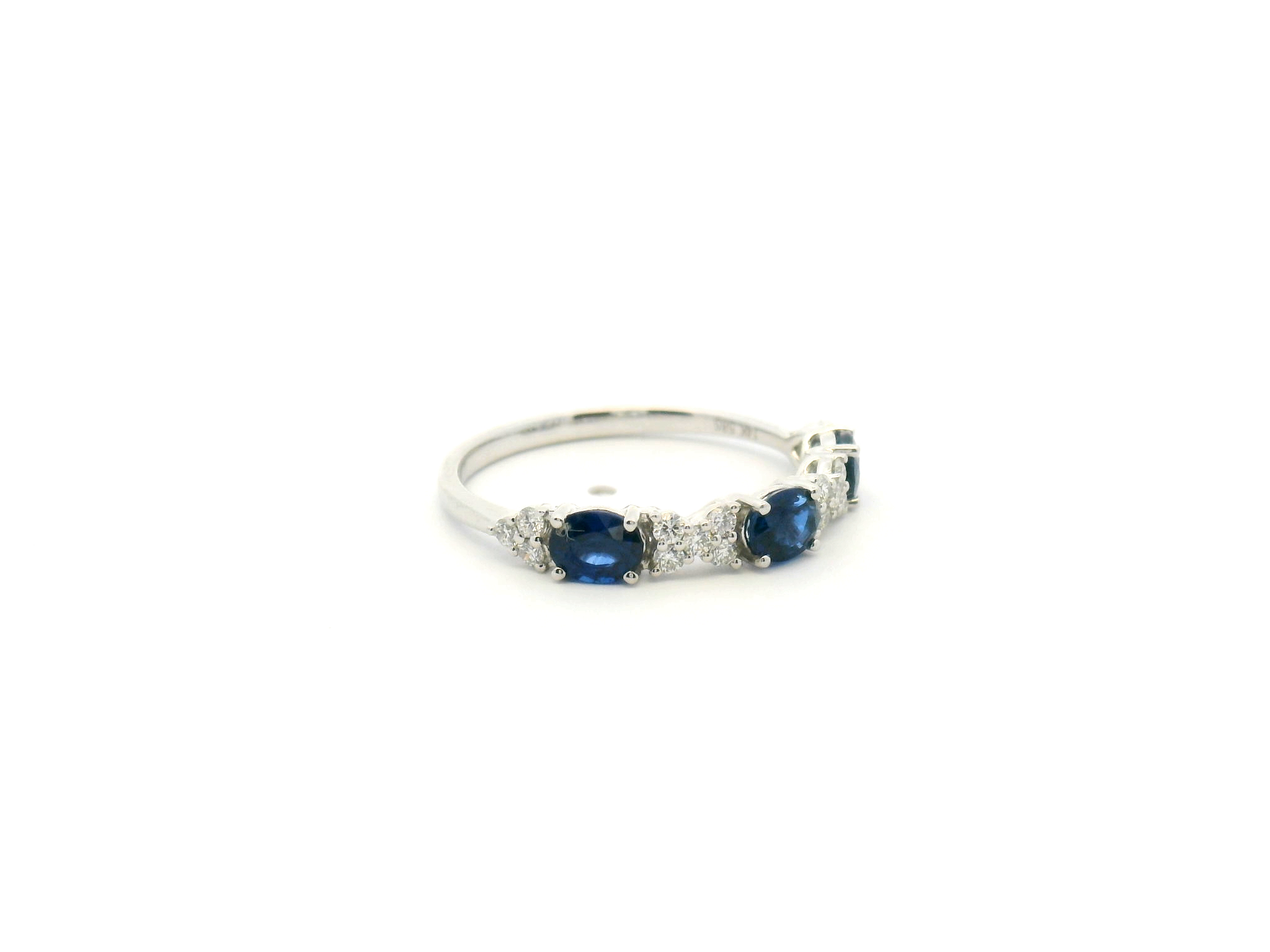 Blue Sapphire & Diamond Stackable Ring