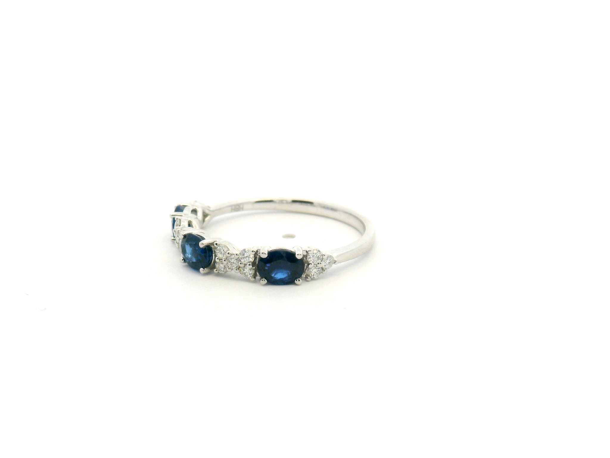 Blue Sapphire & Diamond Stackable Ring