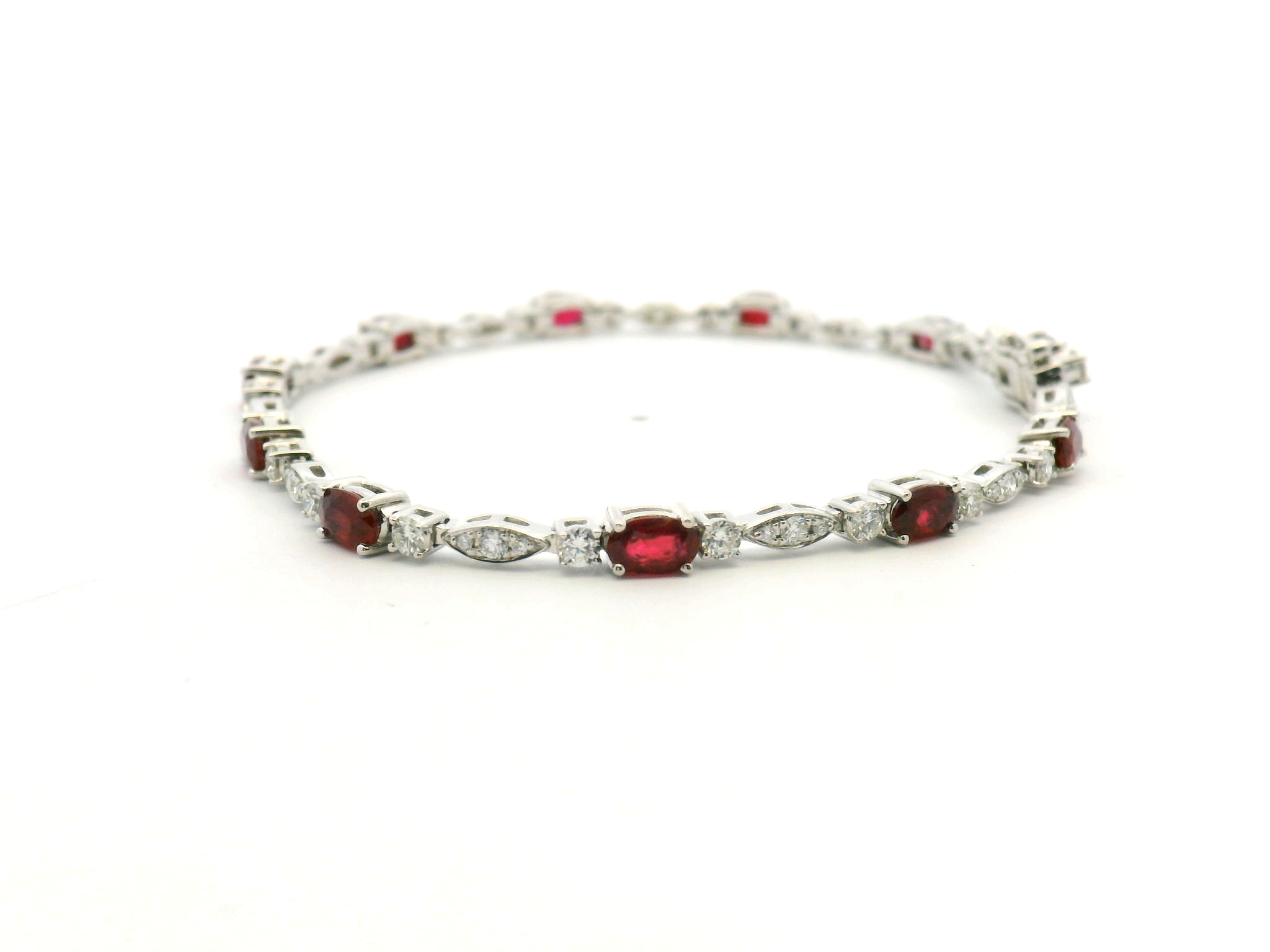 Ruby Diamond Alternating Tennis Bracelet