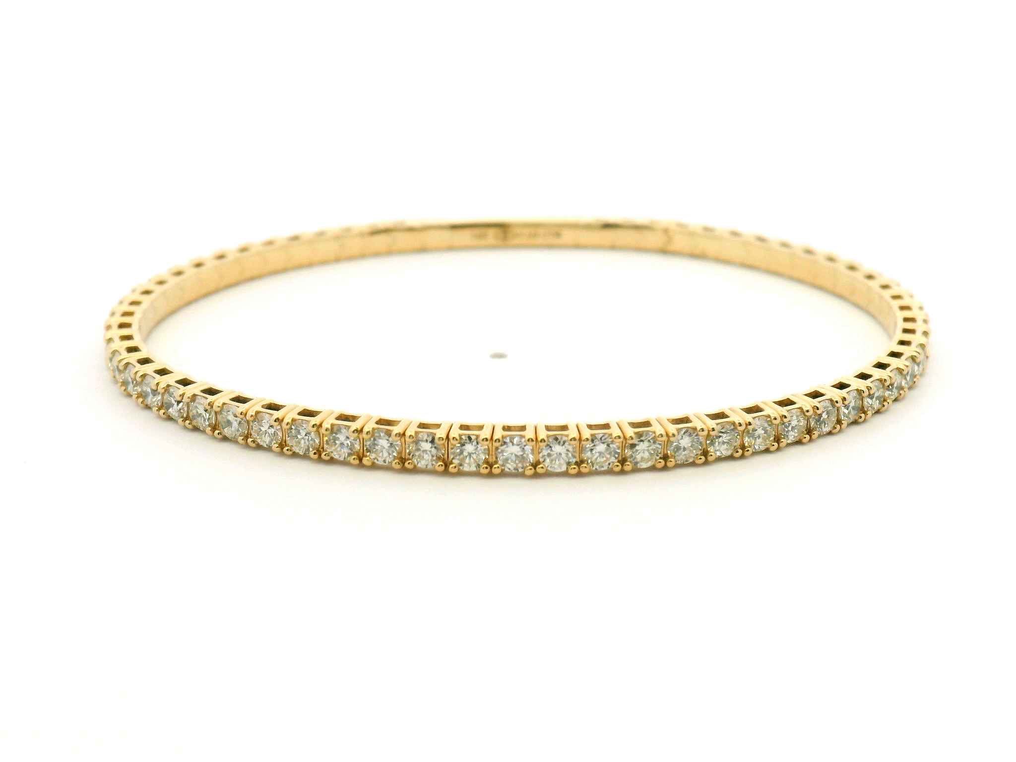 Straight-Line Diamond Flexible Bangle Bracelet