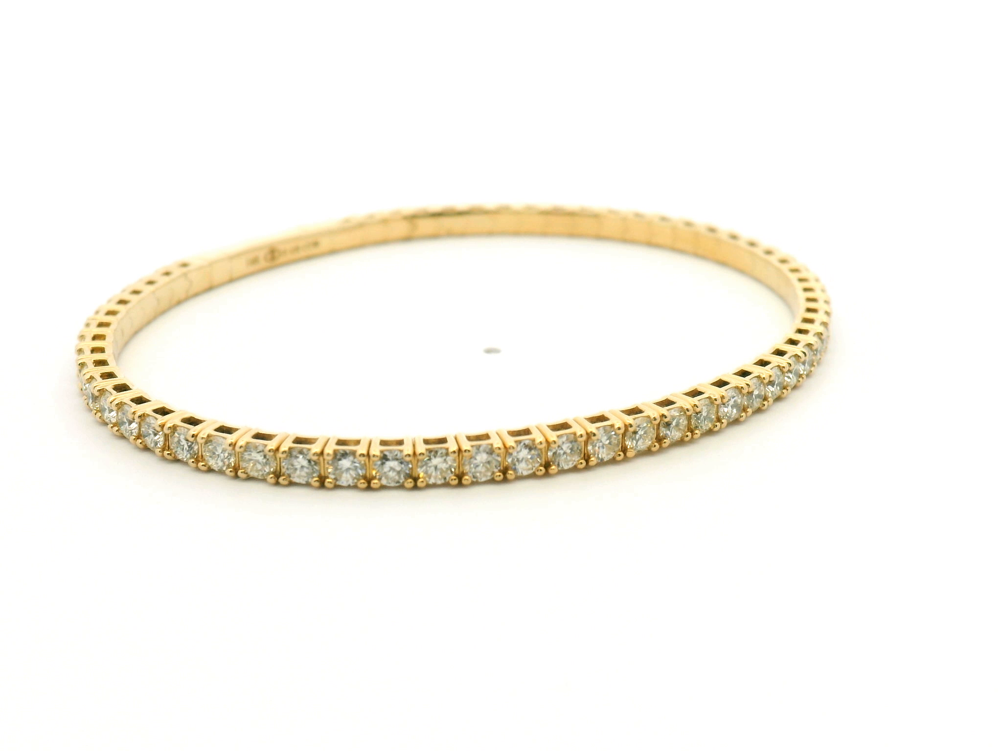 Straight-Line Diamond Flexible Bangle Bracelet
