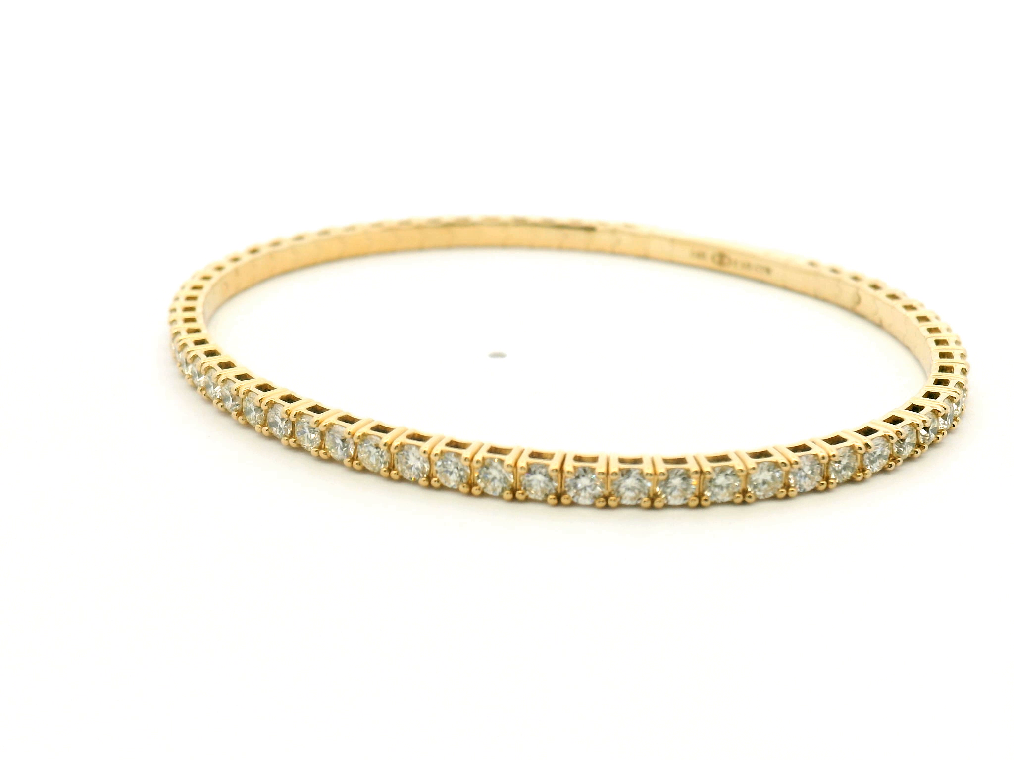 Straight-Line Diamond Flexible Bangle Bracelet