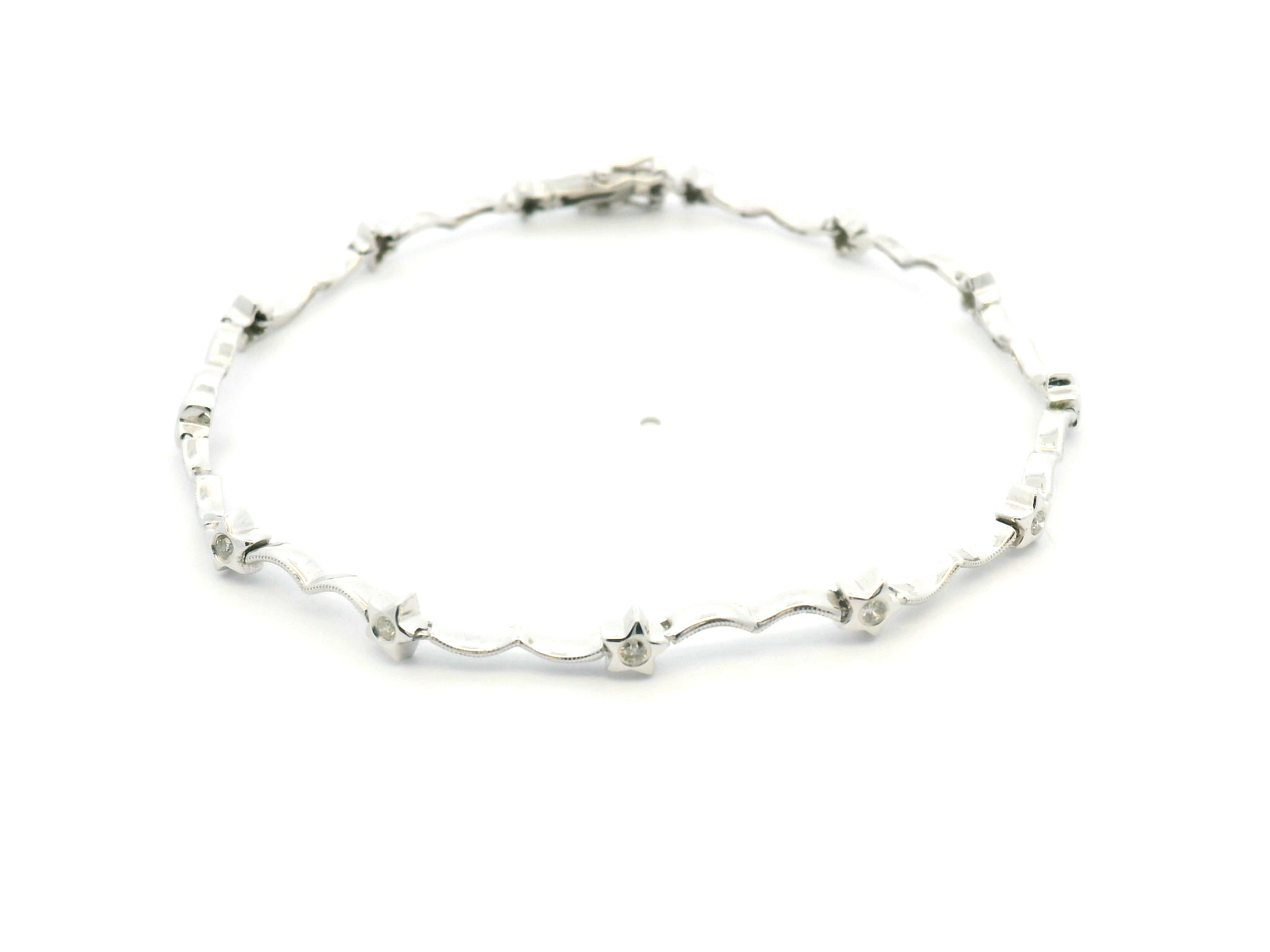 Diamond Set Star Station Bracelet