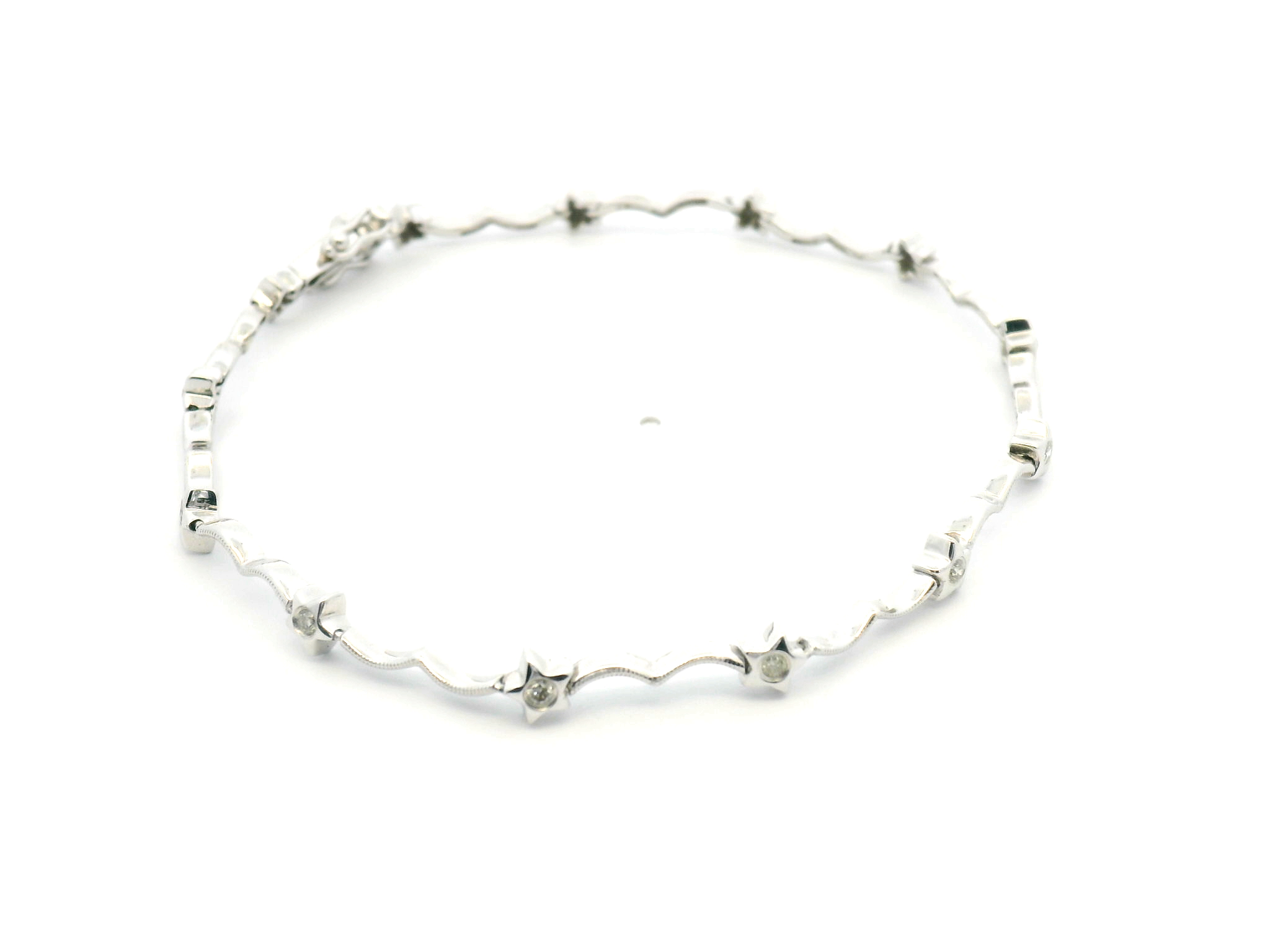 Diamond Set Star Station Bracelet