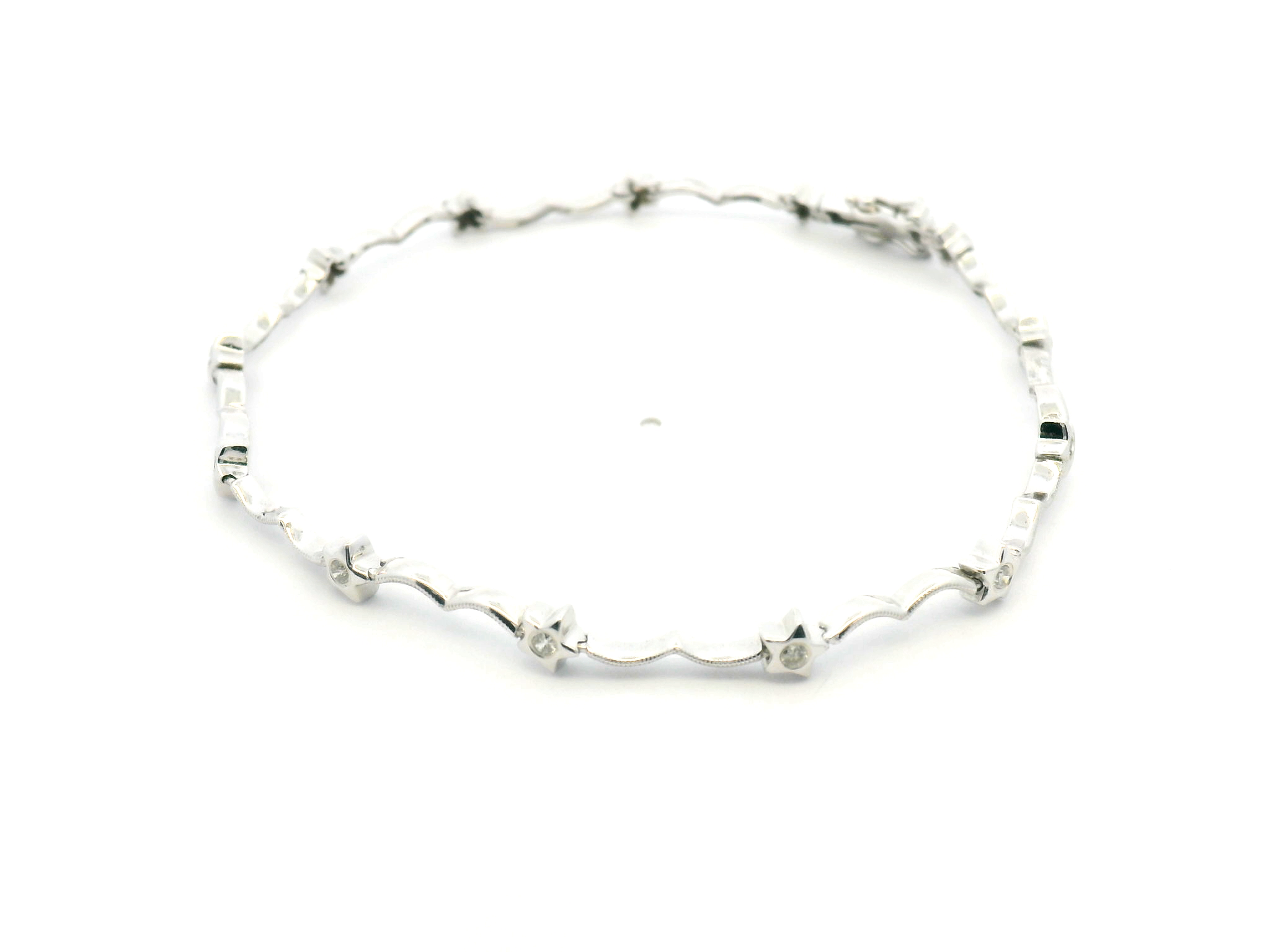 Diamond Set Star Station Bracelet