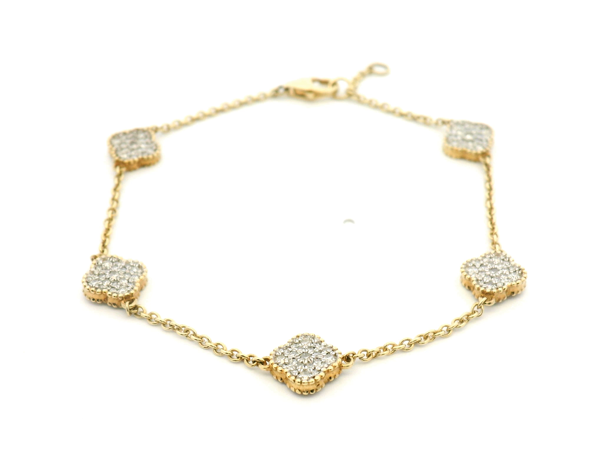 Diamond Clover Station Bracelet