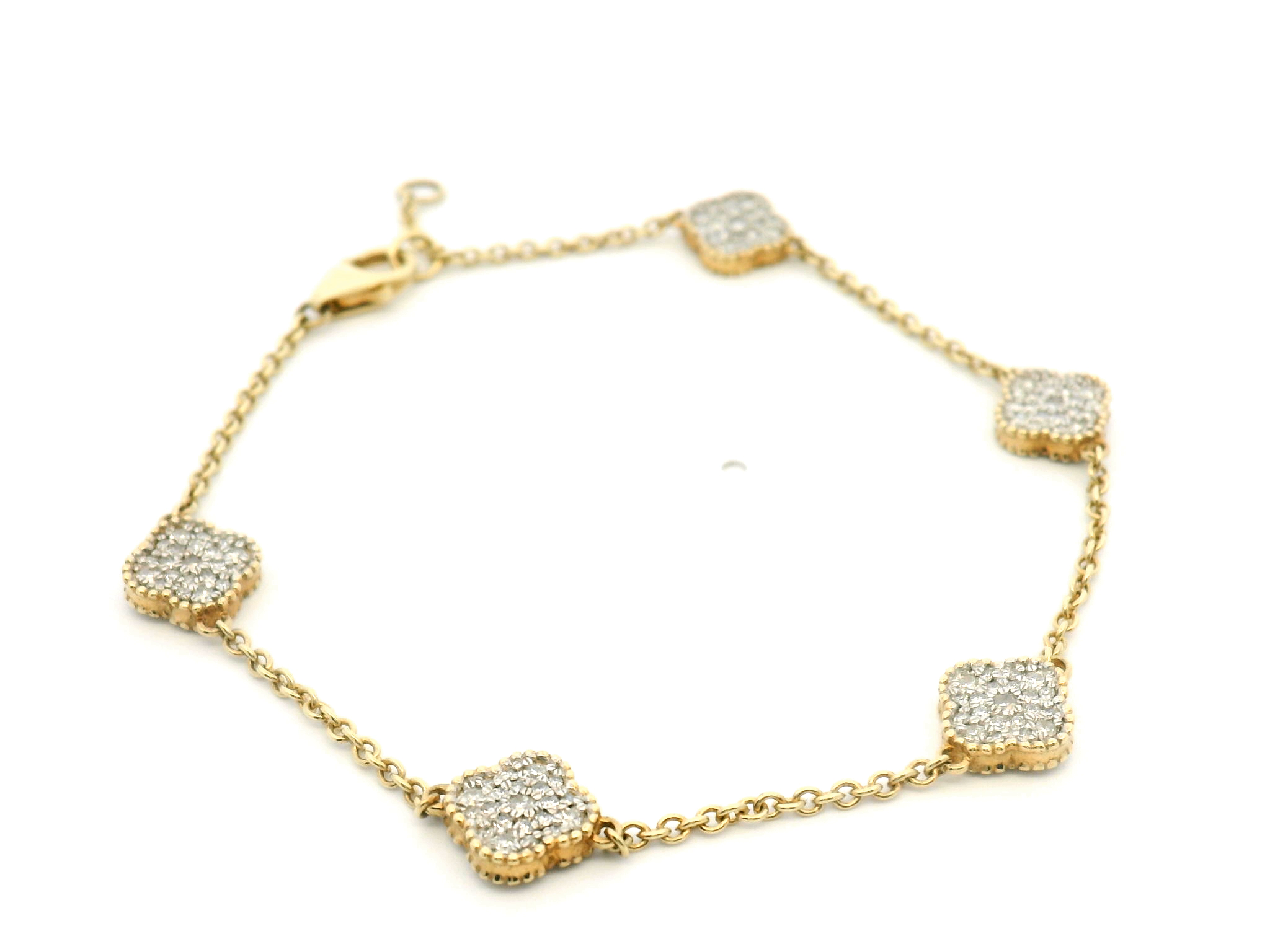 Diamond Clover Station Bracelet