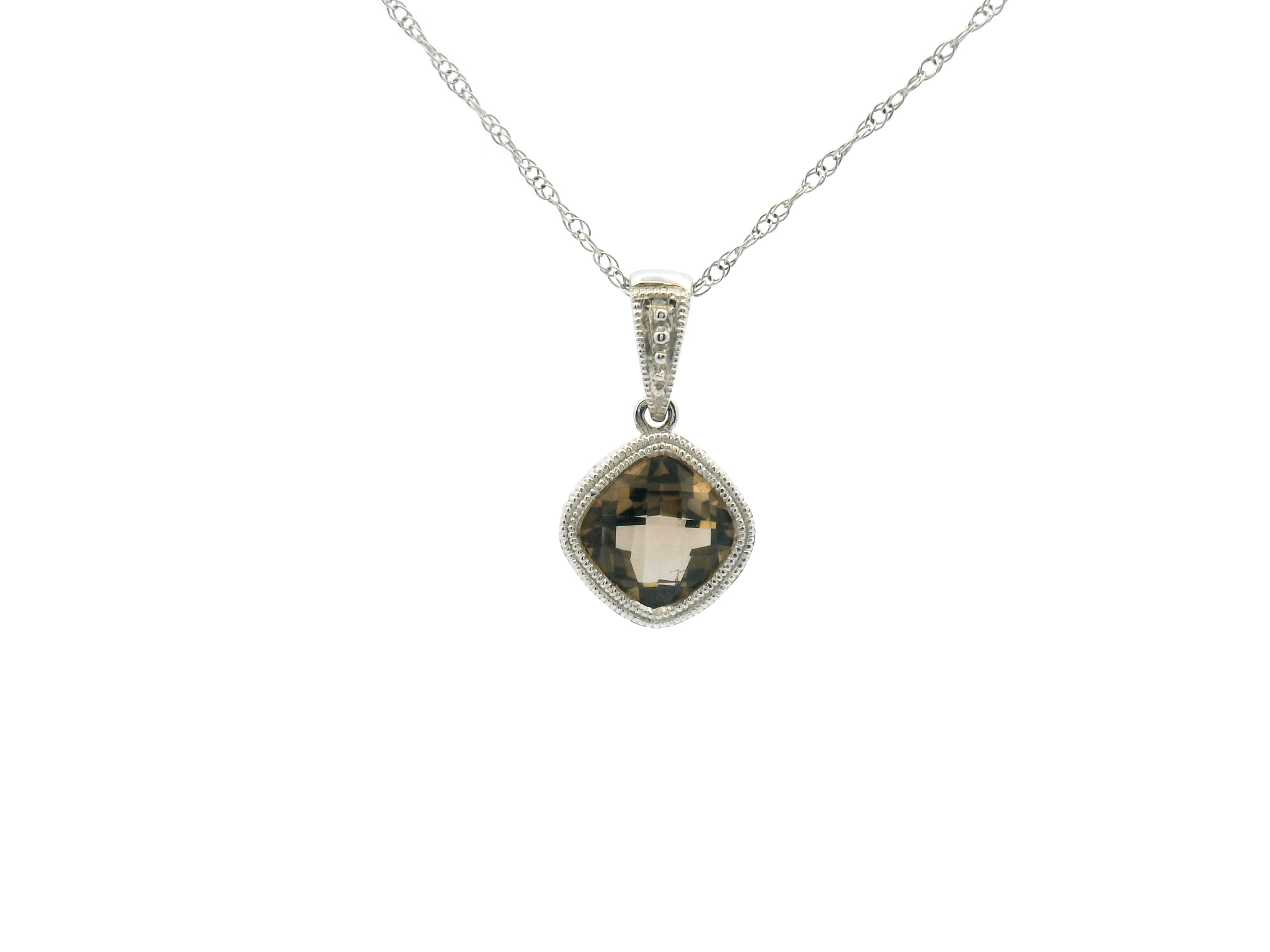 Smokey Topaz Antique Style Pendant