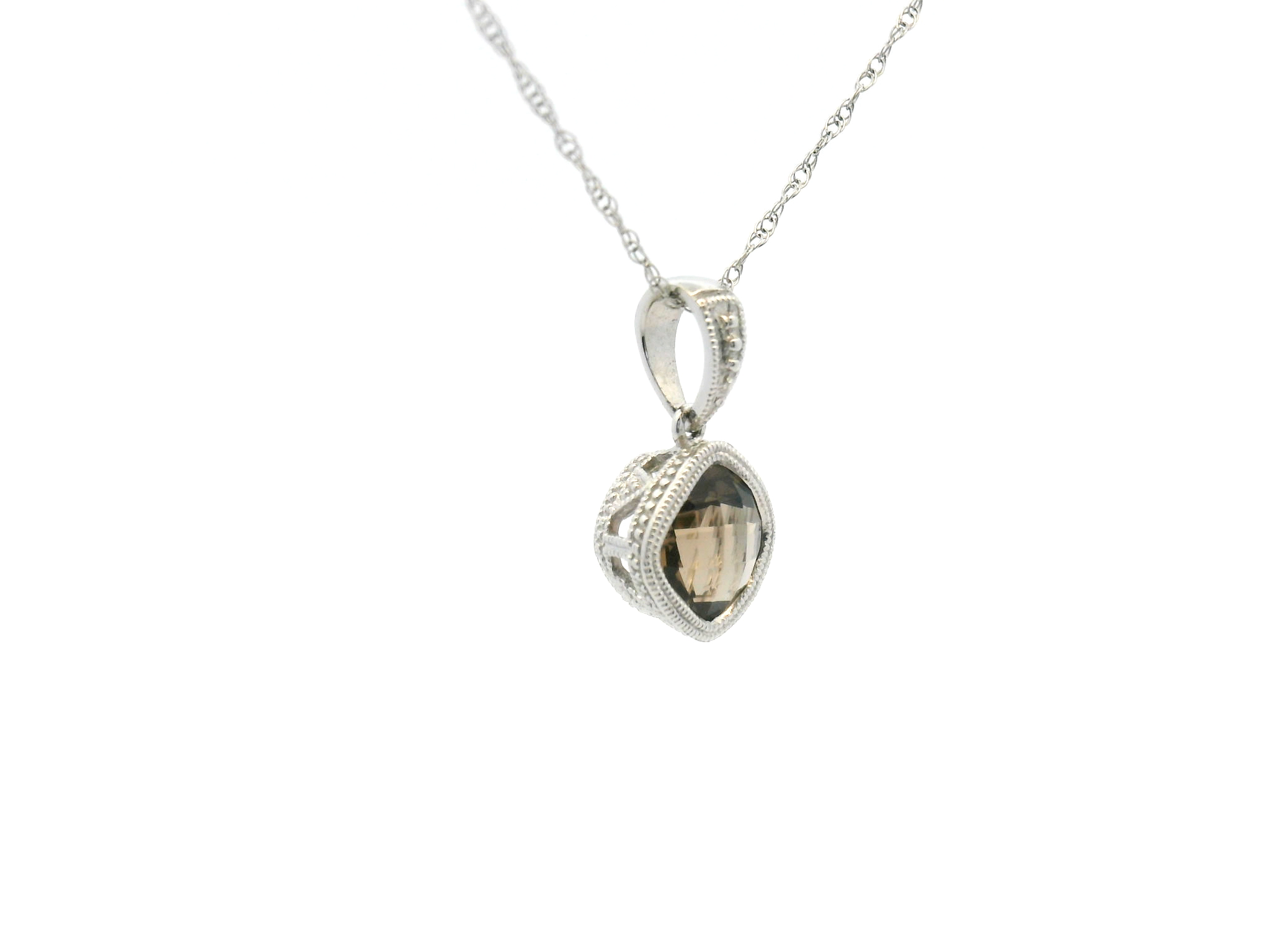 Smokey Topaz Antique Style Pendant