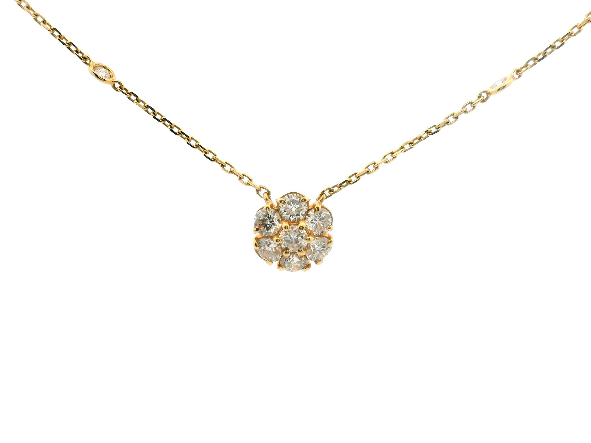 Diamond Cluster Pendant Necklace