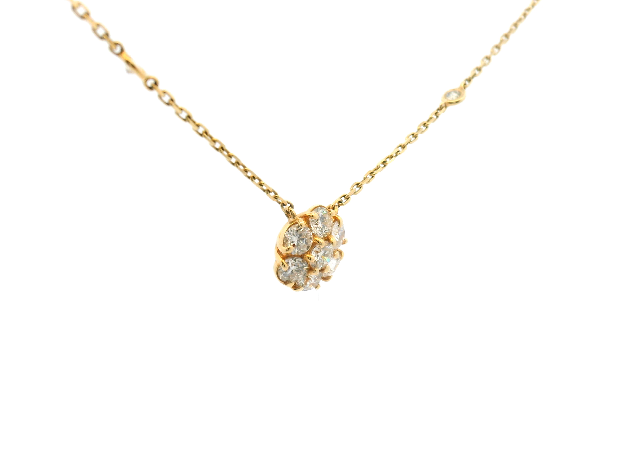 Diamond Cluster Pendant Necklace