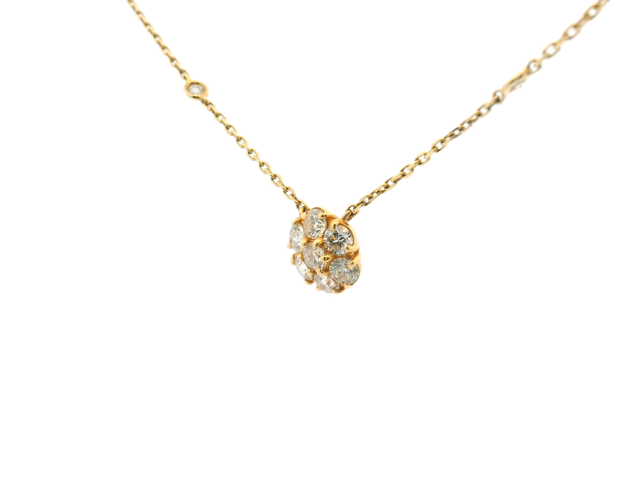 Diamond Cluster Pendant Necklace