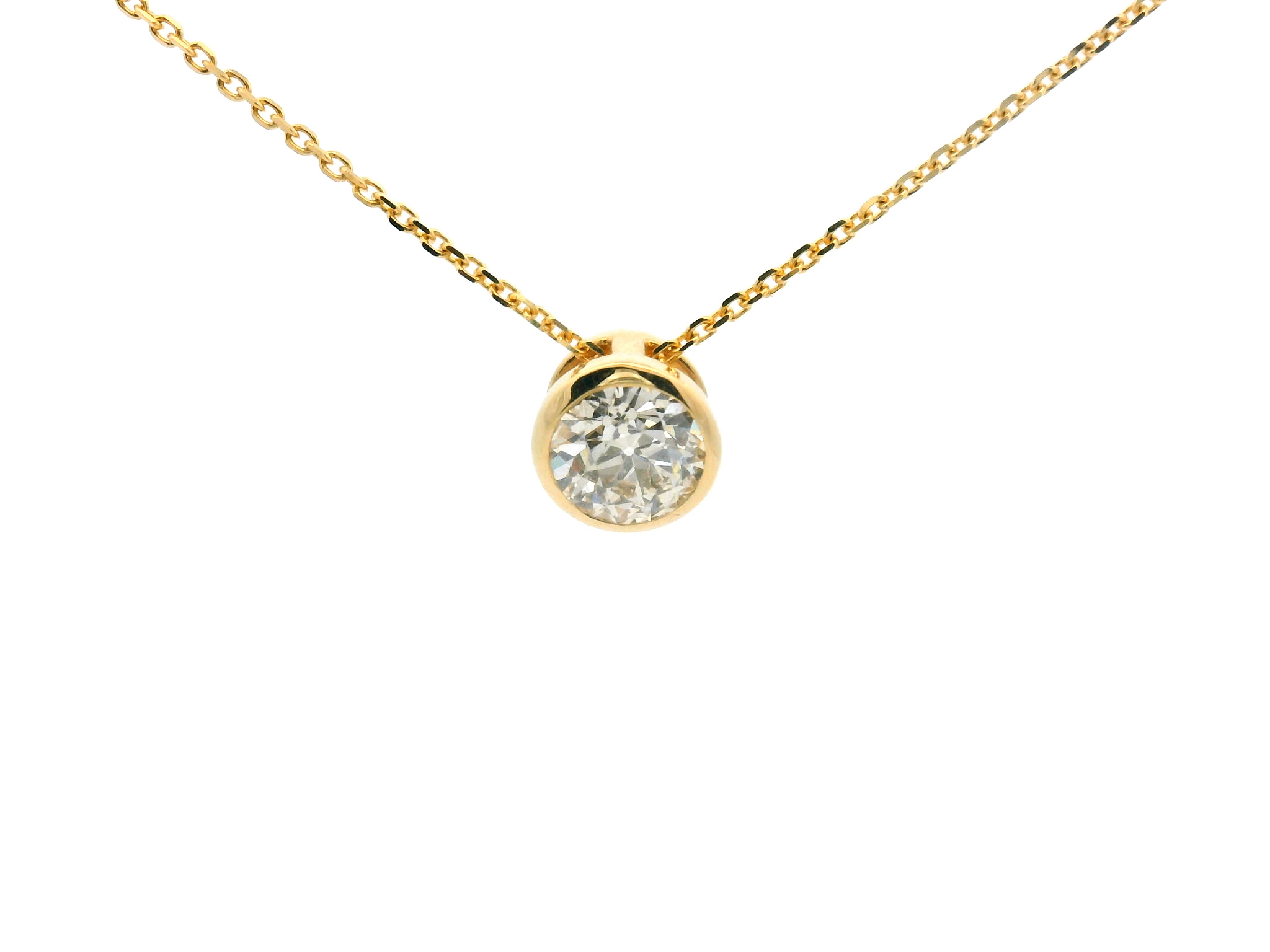 Diamond Bezel Slide Pendant Necklace