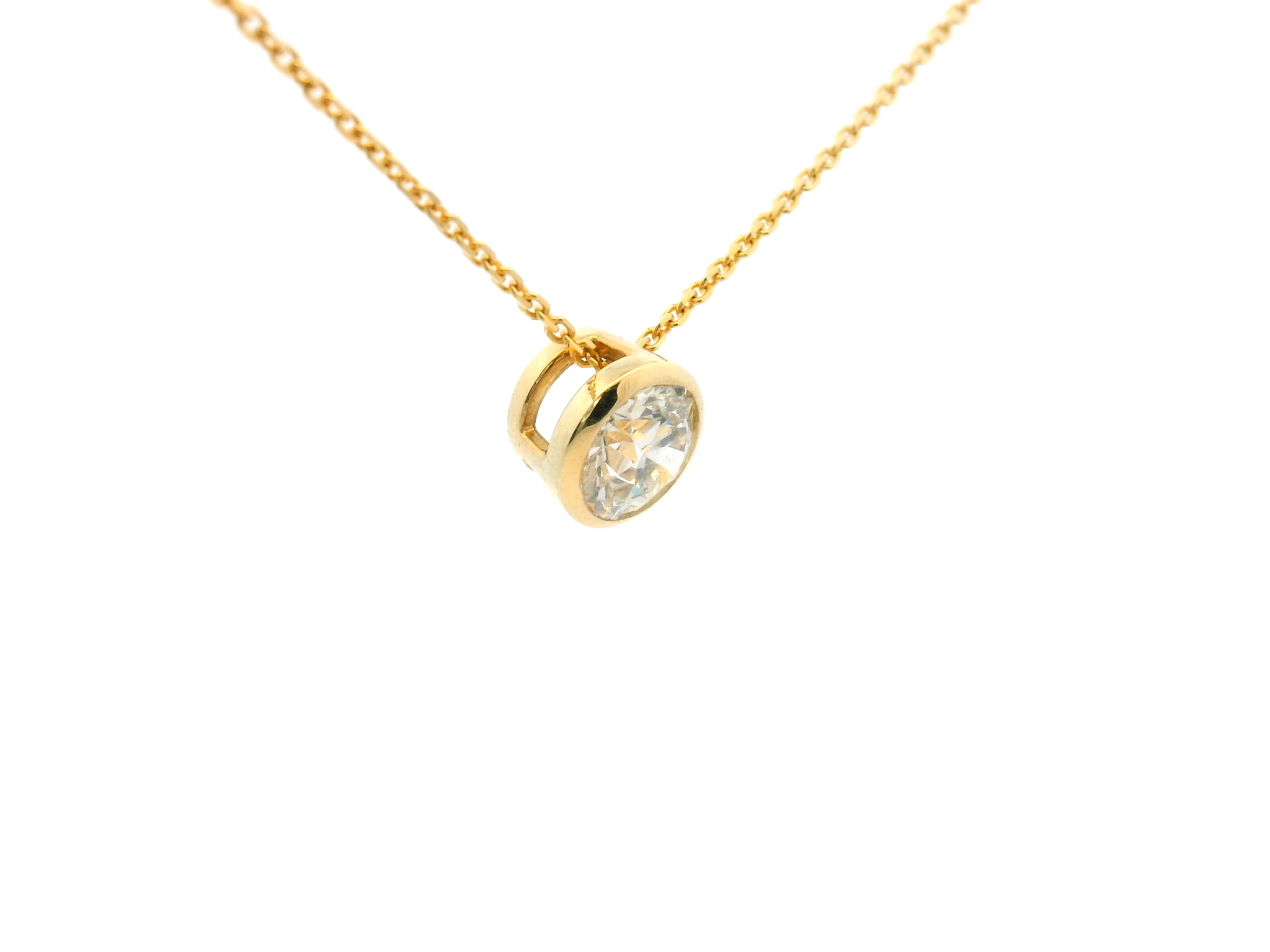 Diamond Bezel Slide Pendant Necklace