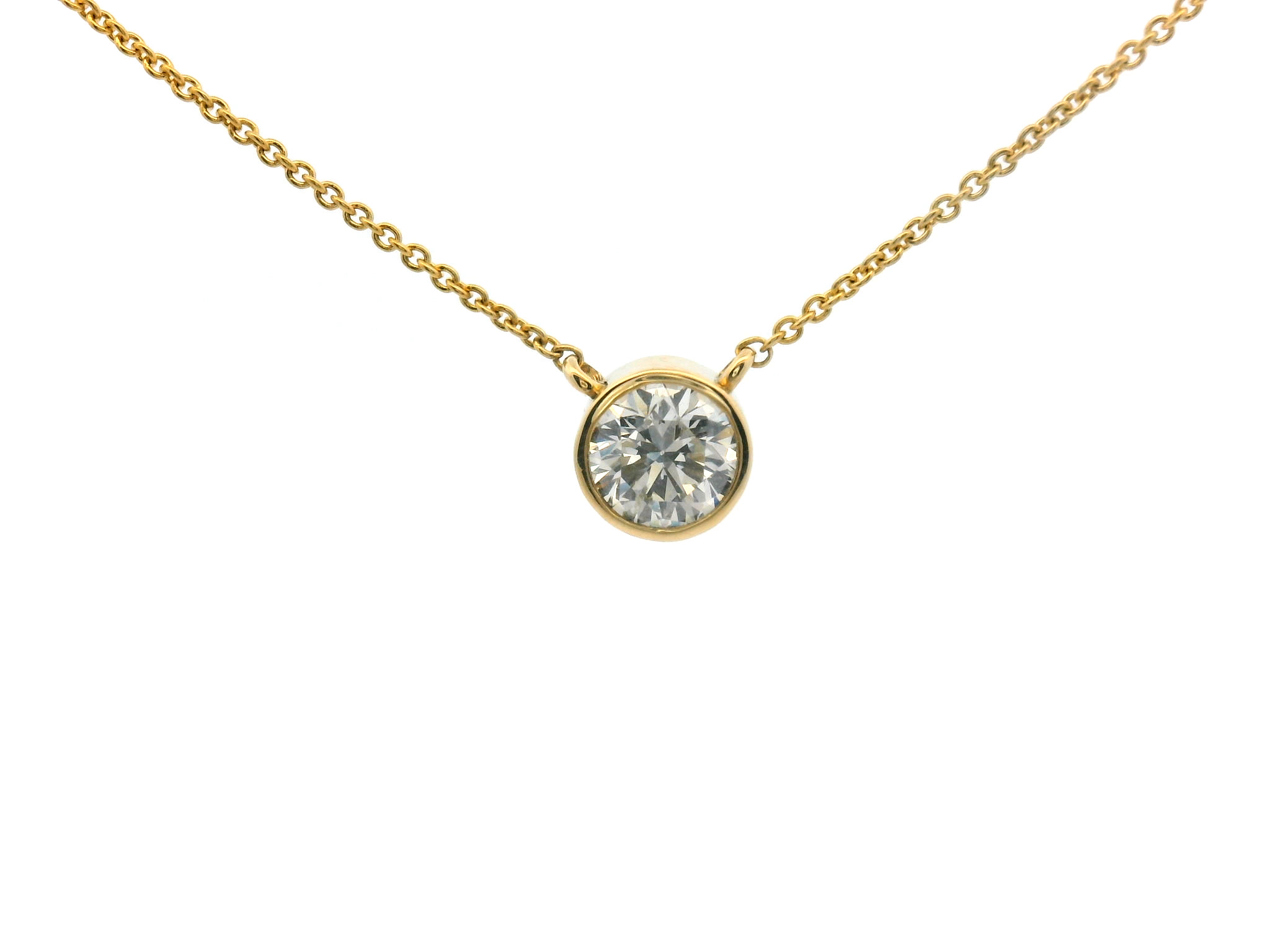 Round Diamond Bezel Pendant Necklace