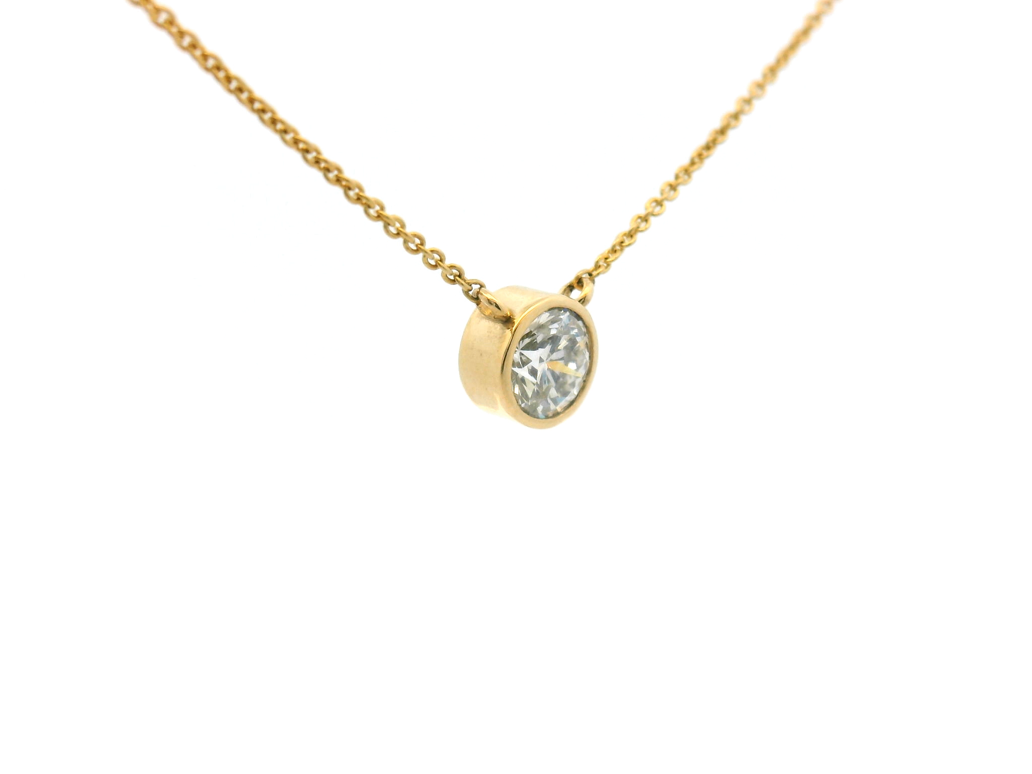 Round Diamond Bezel Pendant Necklace