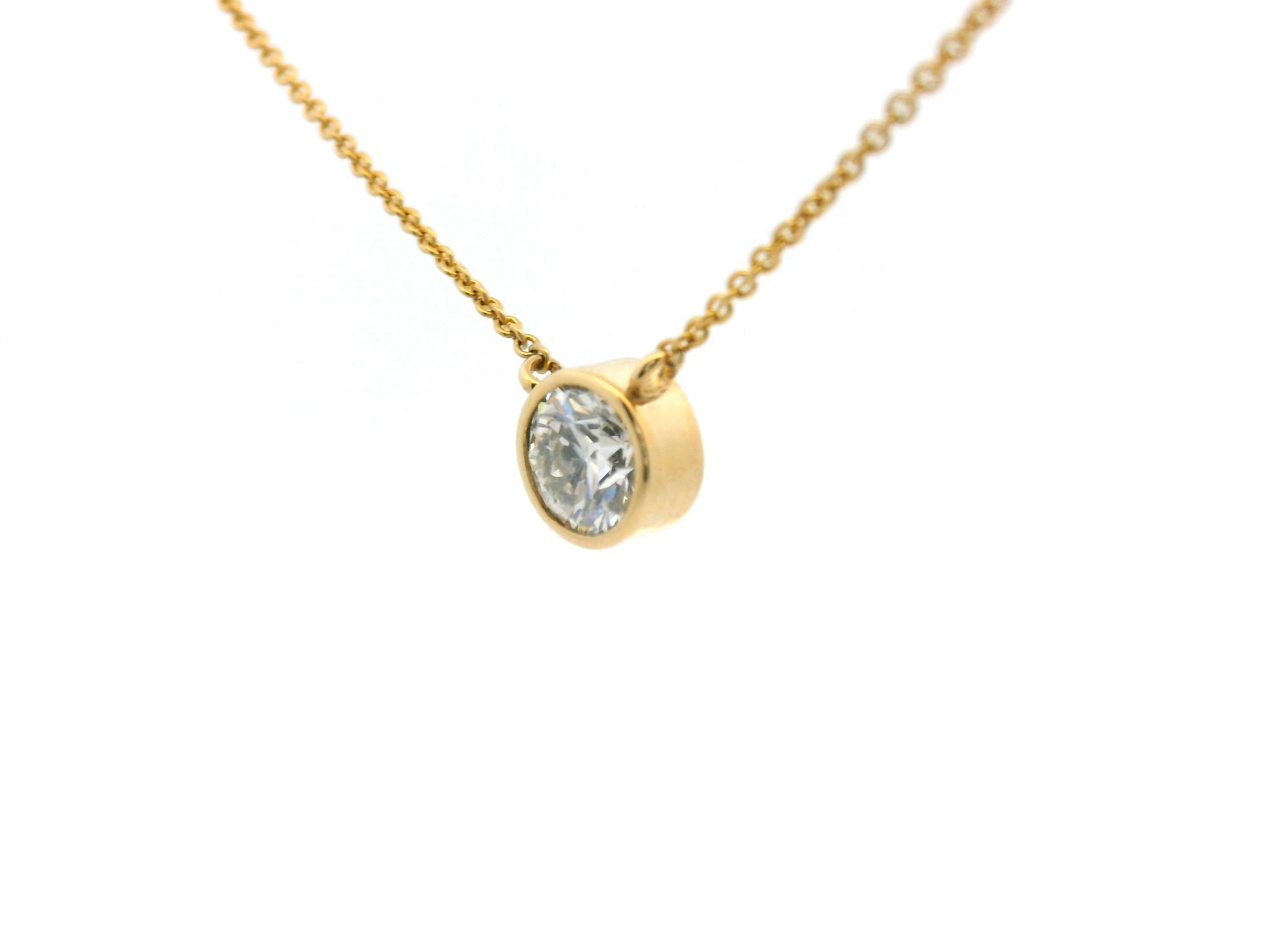 Round Diamond Bezel Pendant Necklace