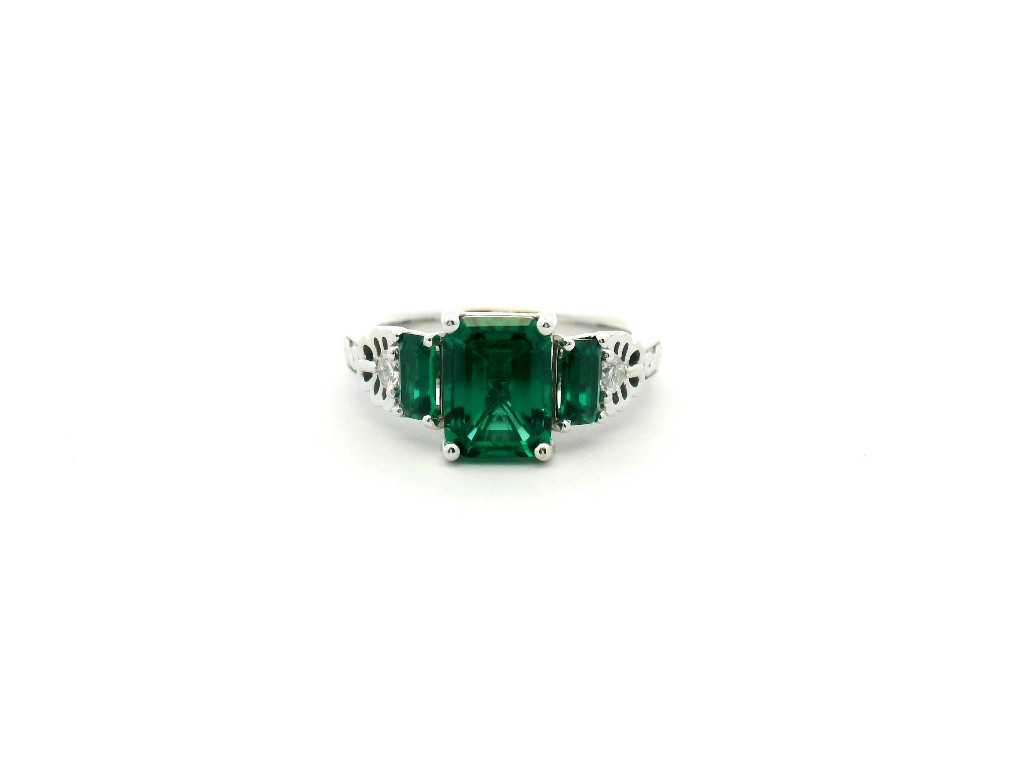 Emerald Cut Emerald Engagement Ring