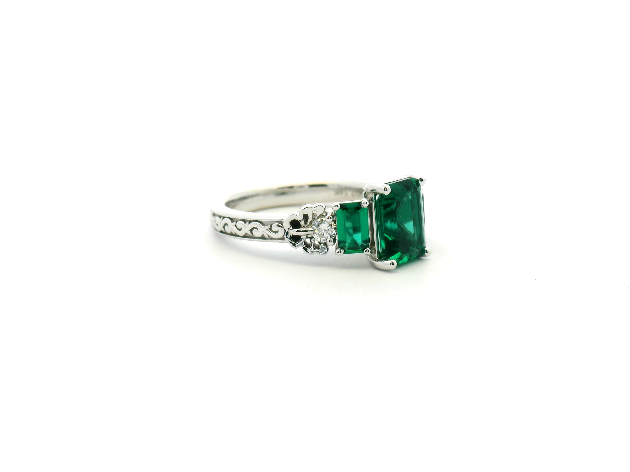 Emerald Cut Emerald Engagement Ring