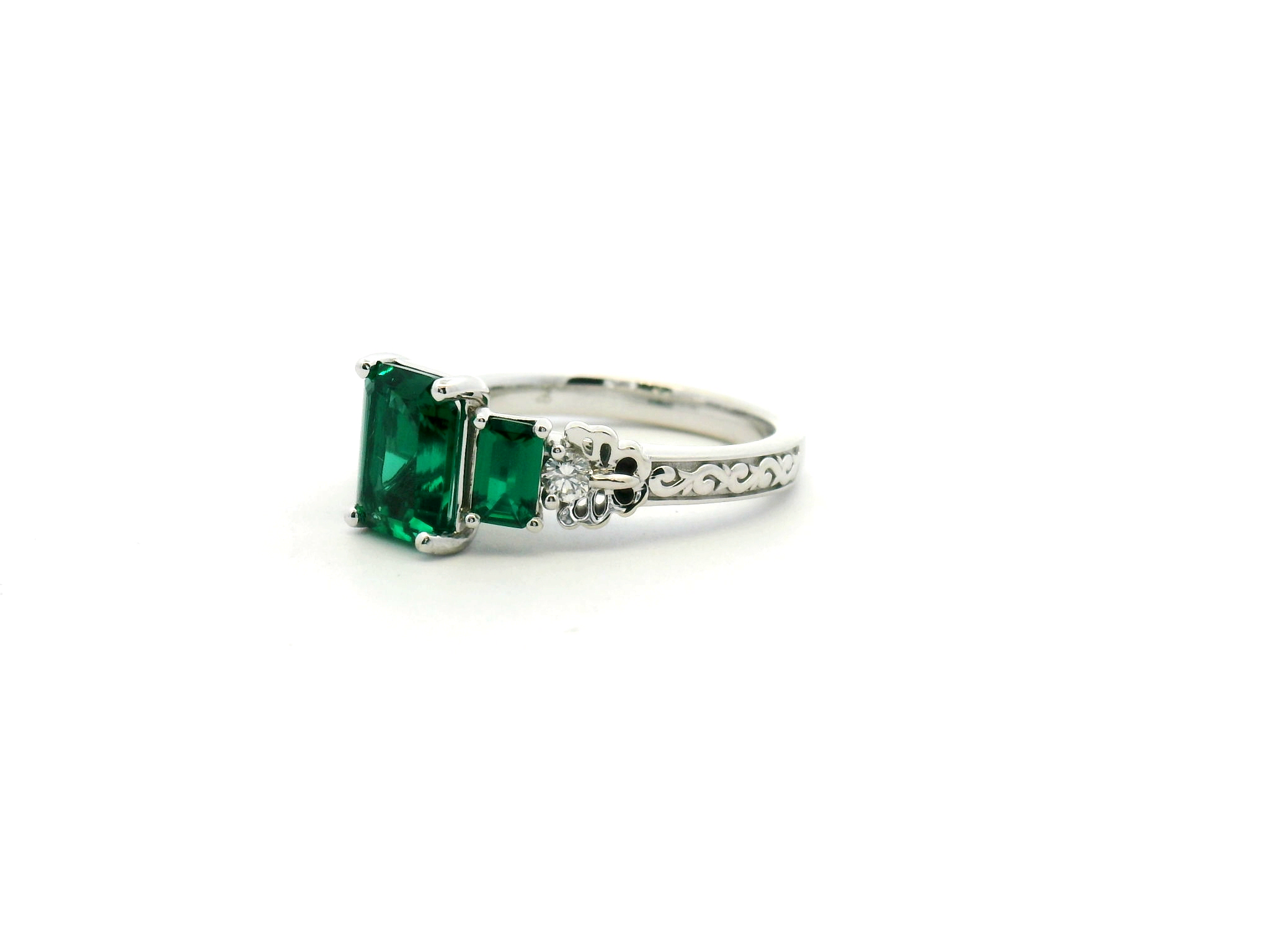 Emerald Cut Emerald Engagement Ring