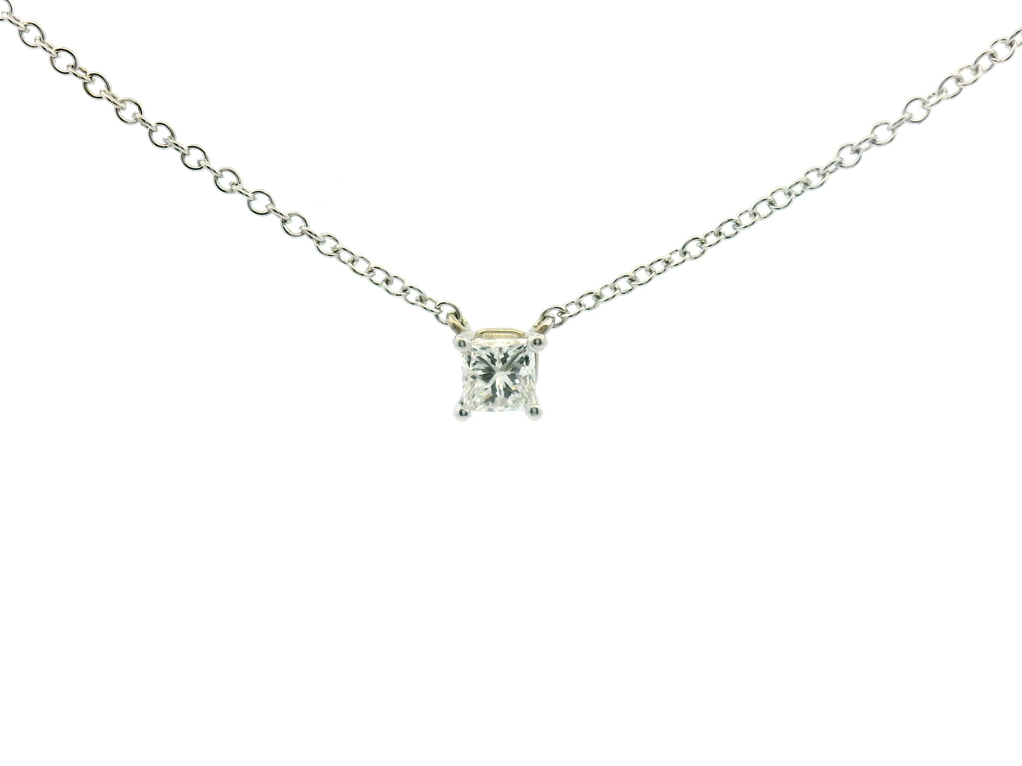 Princess Cut Diamond Pendant Necklace