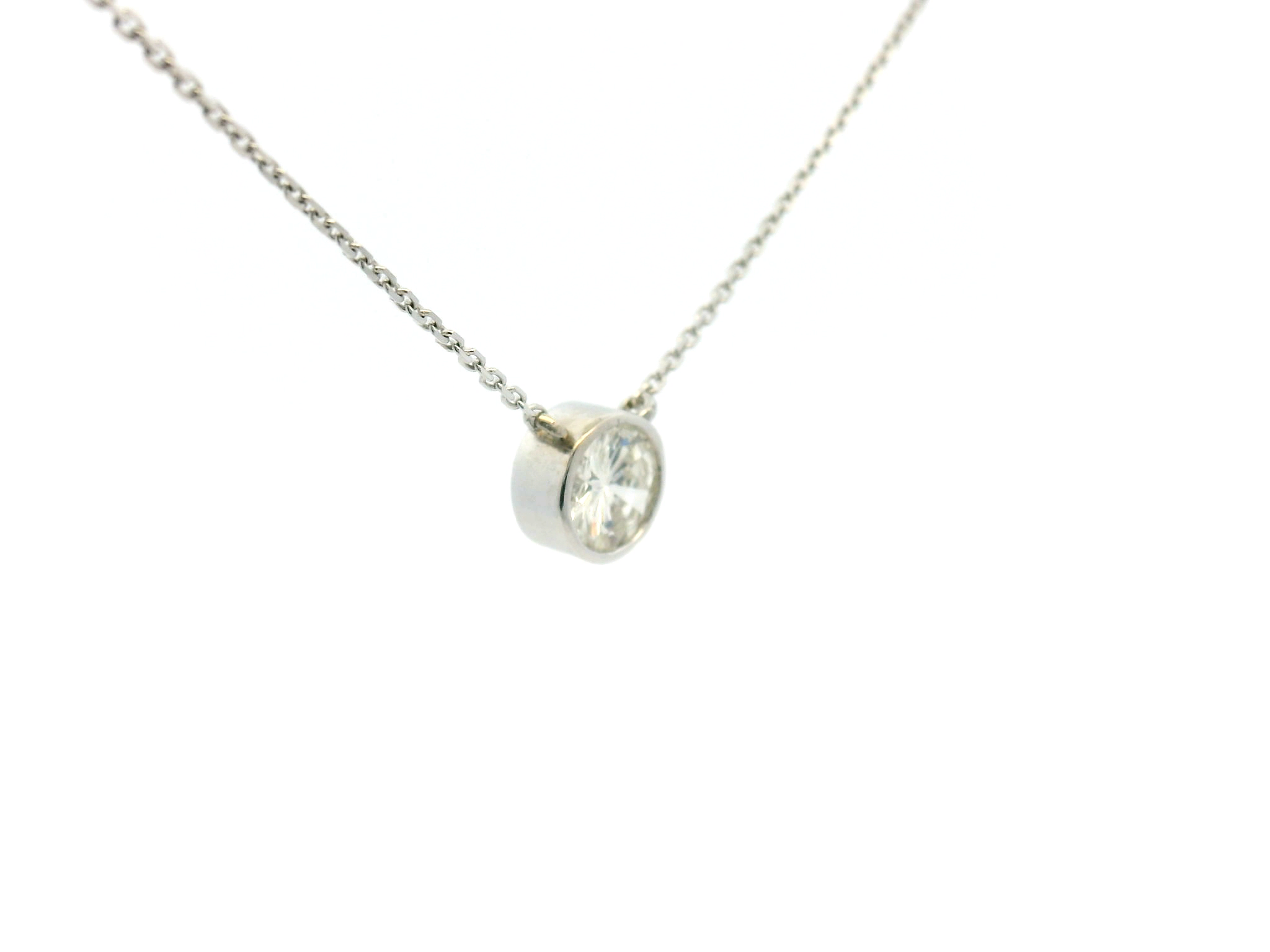 Round Diamond Bezel Pendant Necklace