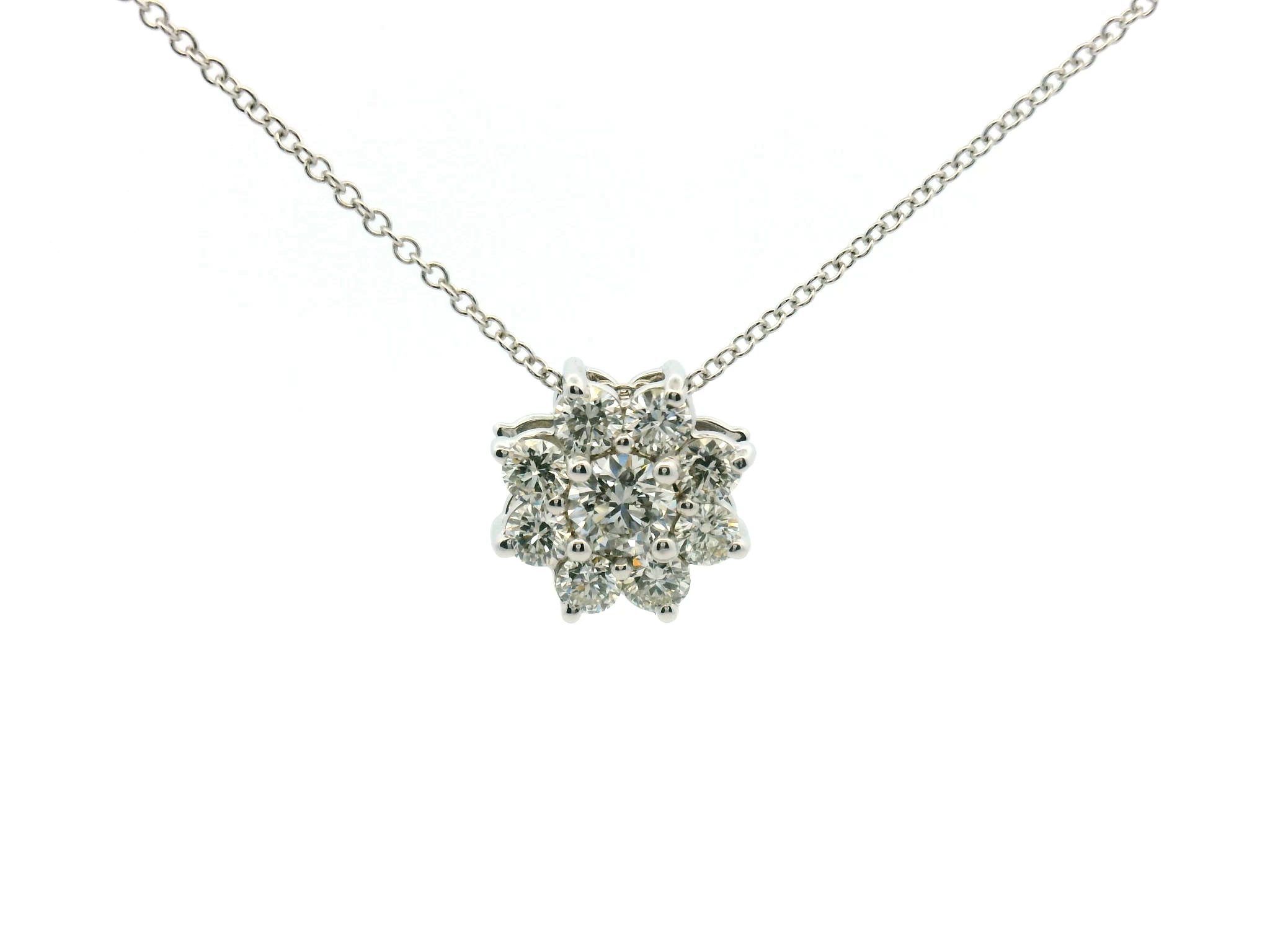 Diamond Cluster Pendant Necklace