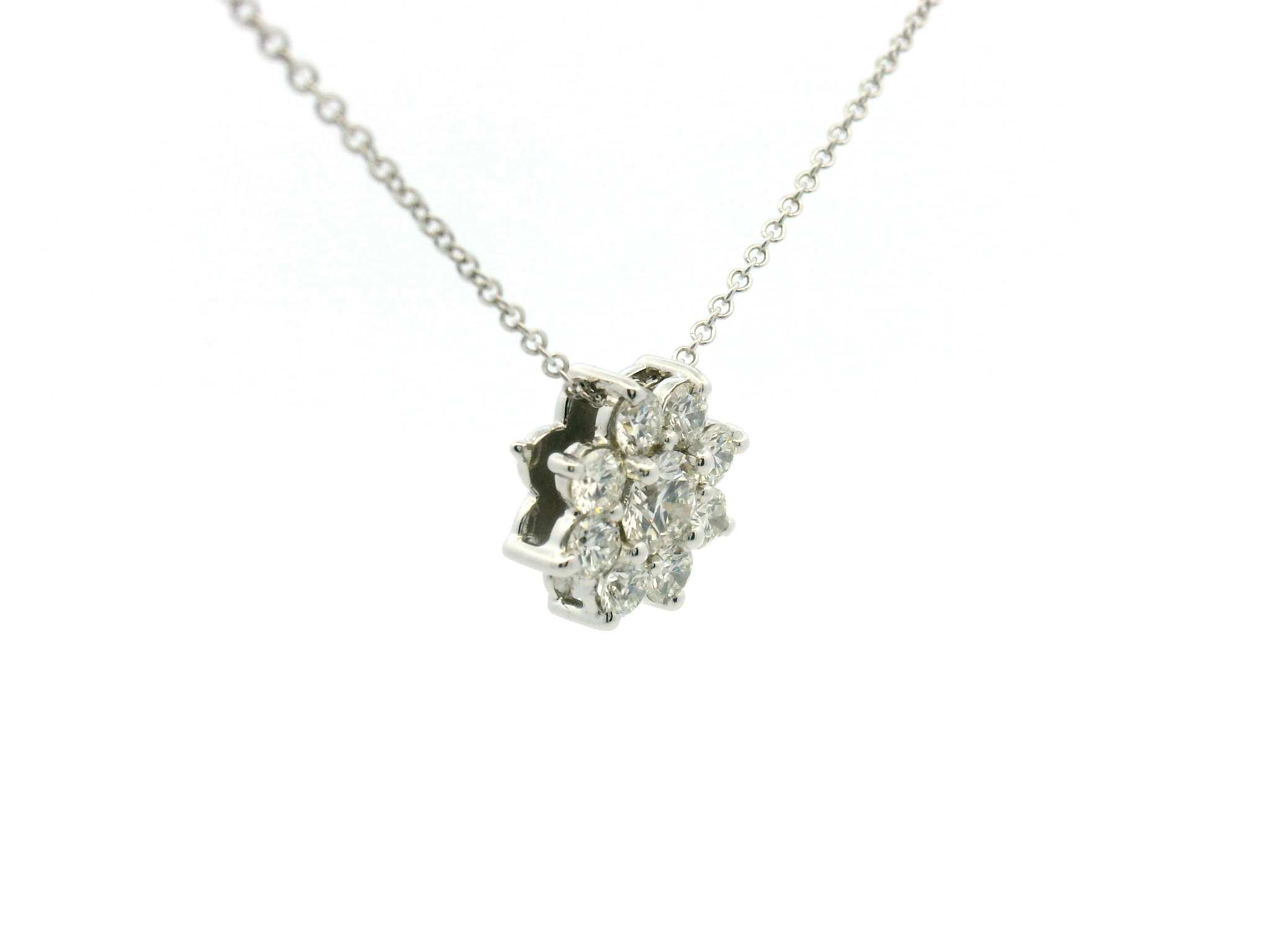 Diamond Cluster Pendant Necklace