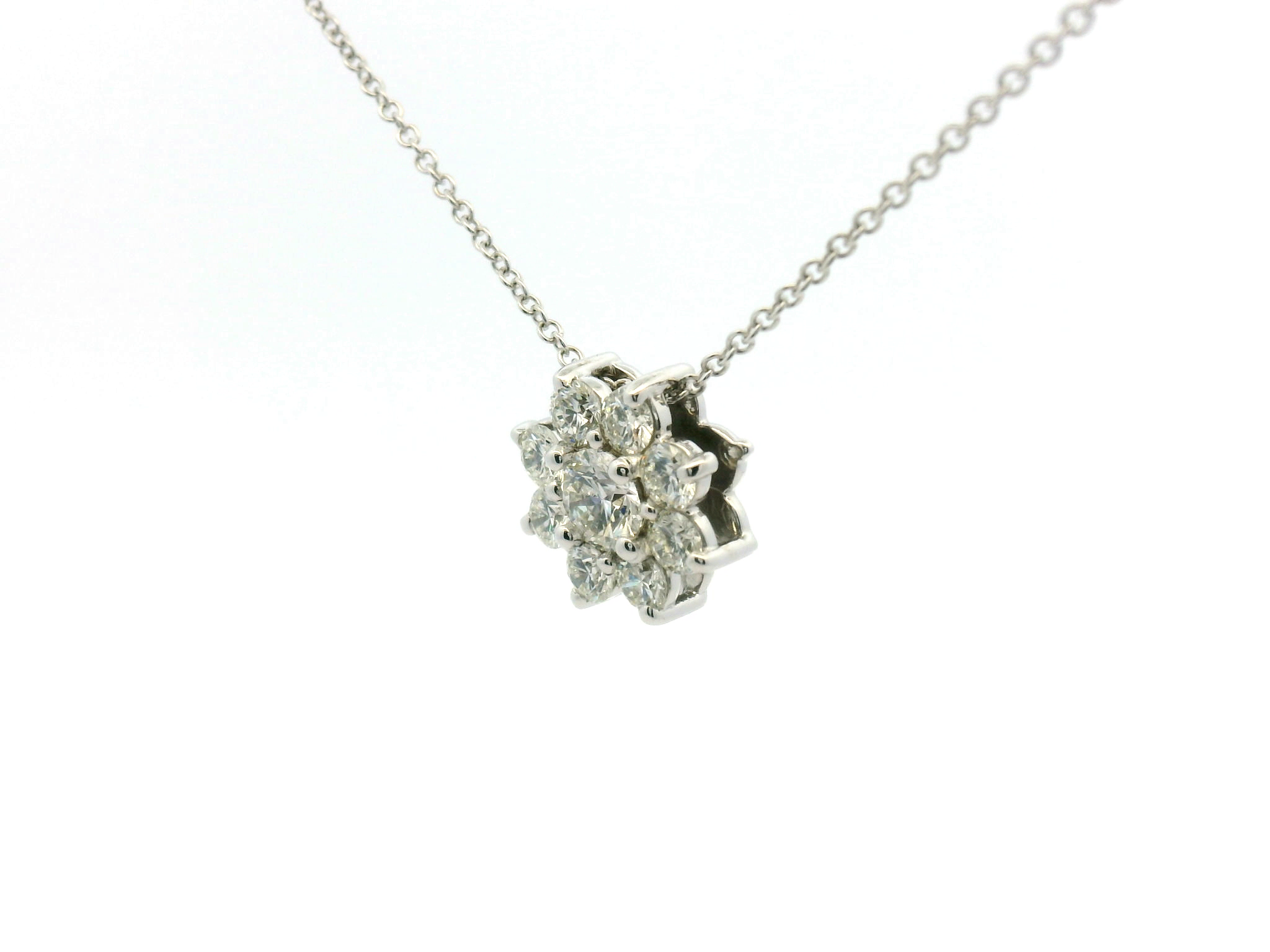 Diamond Cluster Pendant Necklace