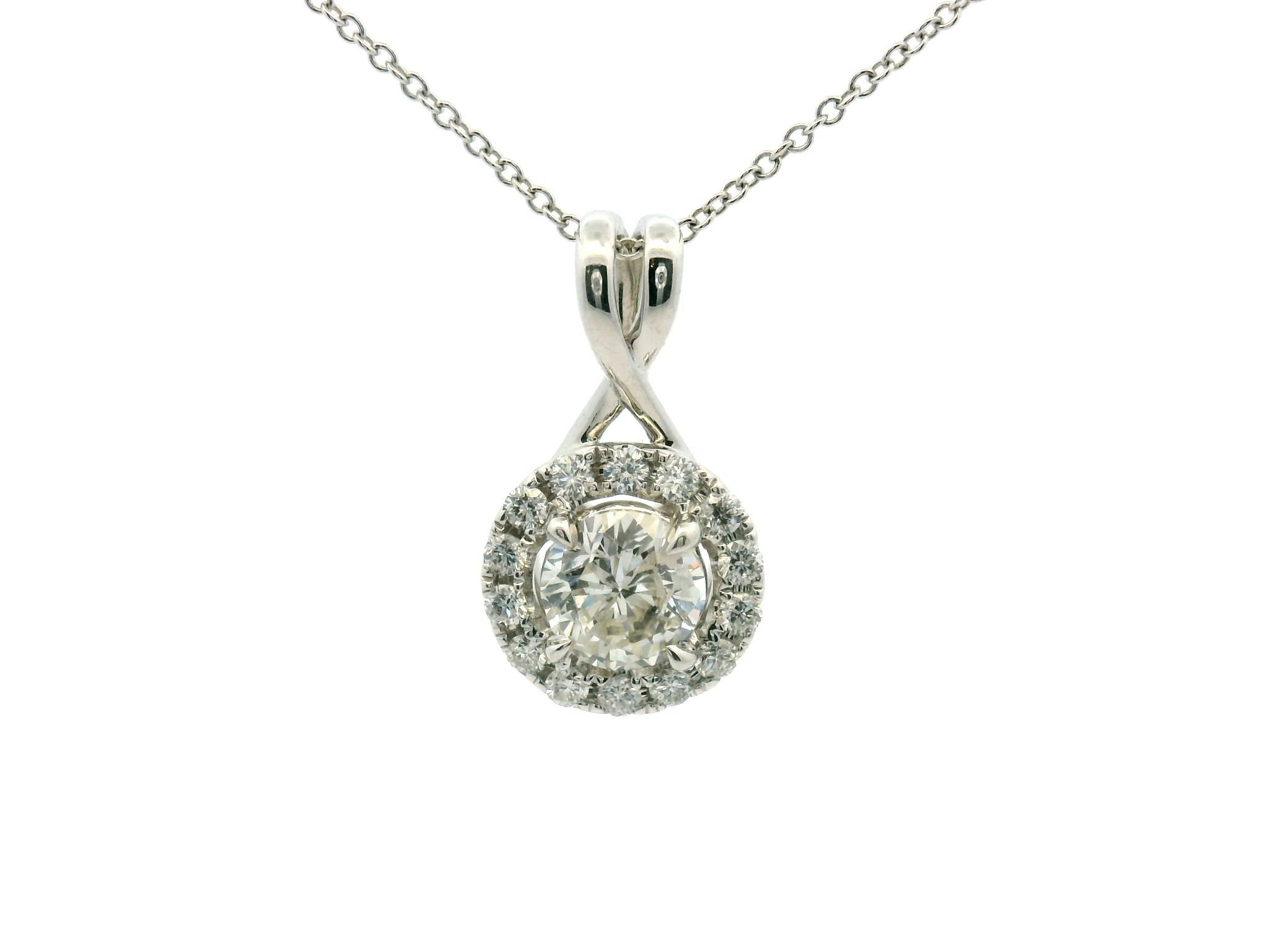 Diamond Halo Pendant Necklace
