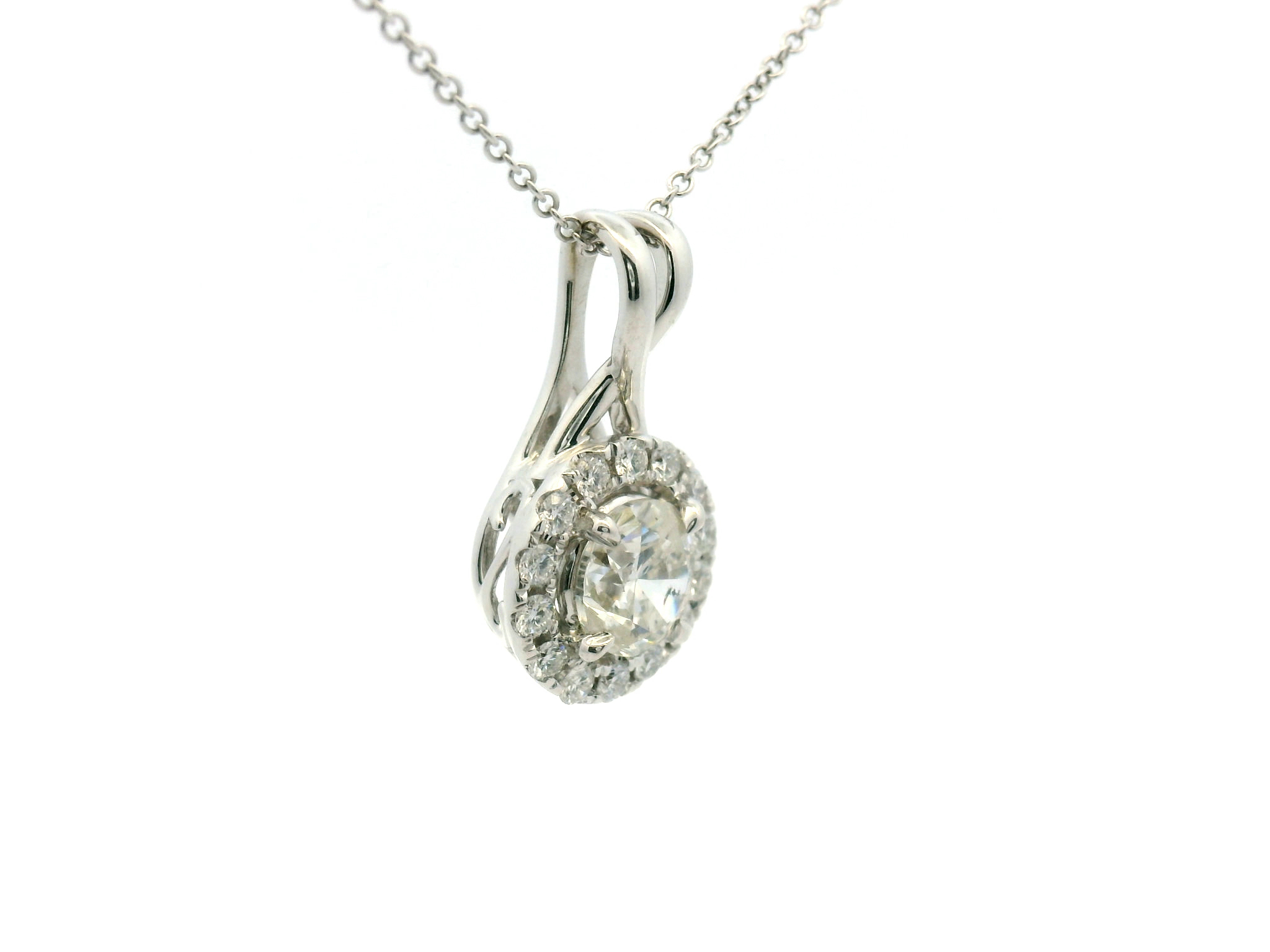 Diamond Halo Pendant Necklace