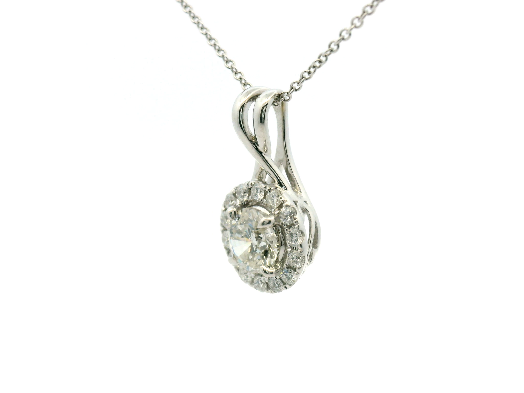 Diamond Halo Pendant Necklace