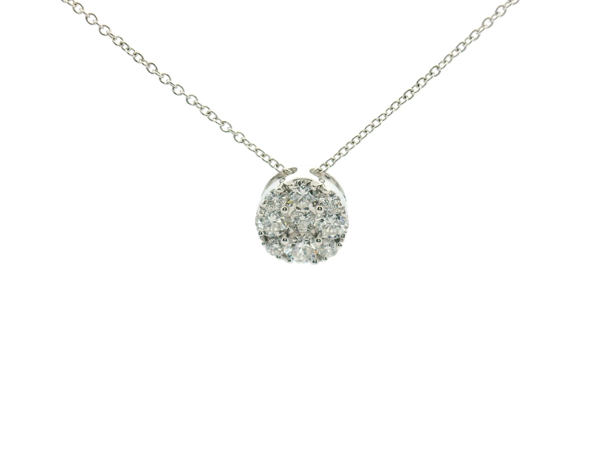 Diamond Cluster Pendant Necklace
