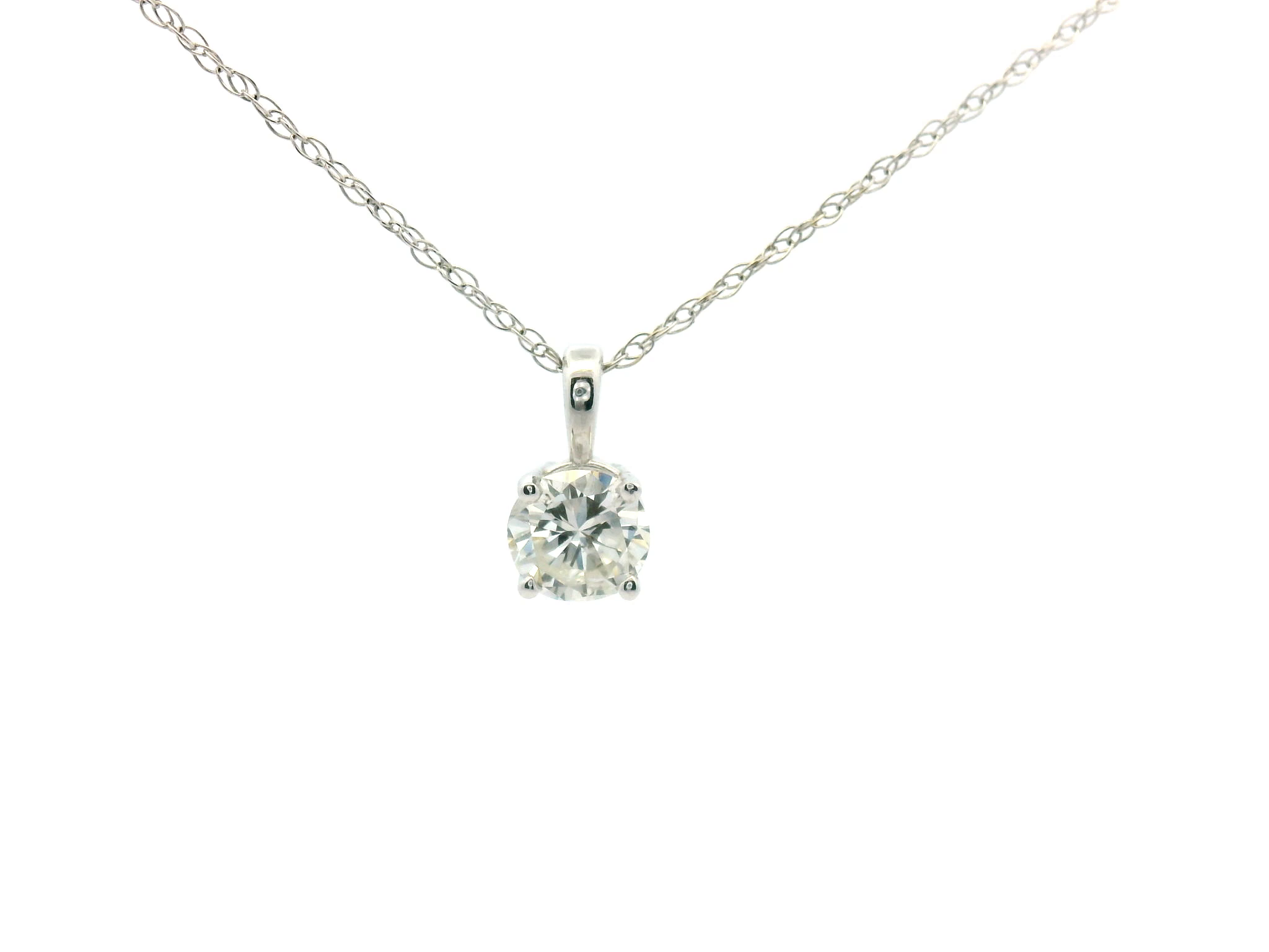 Round Diamond Solitaire Pendant Necklace
