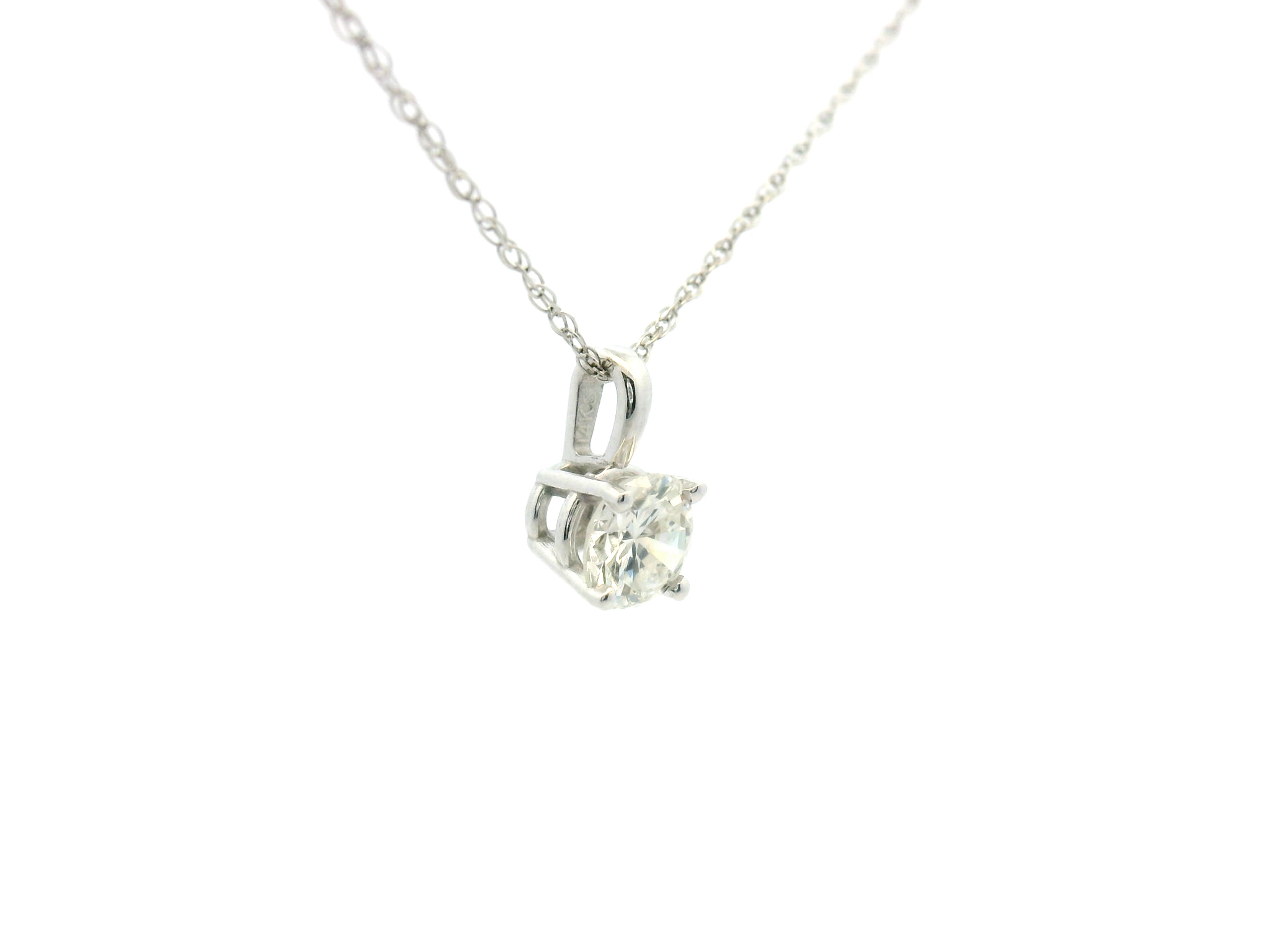 Round Diamond Solitaire Pendant Necklace