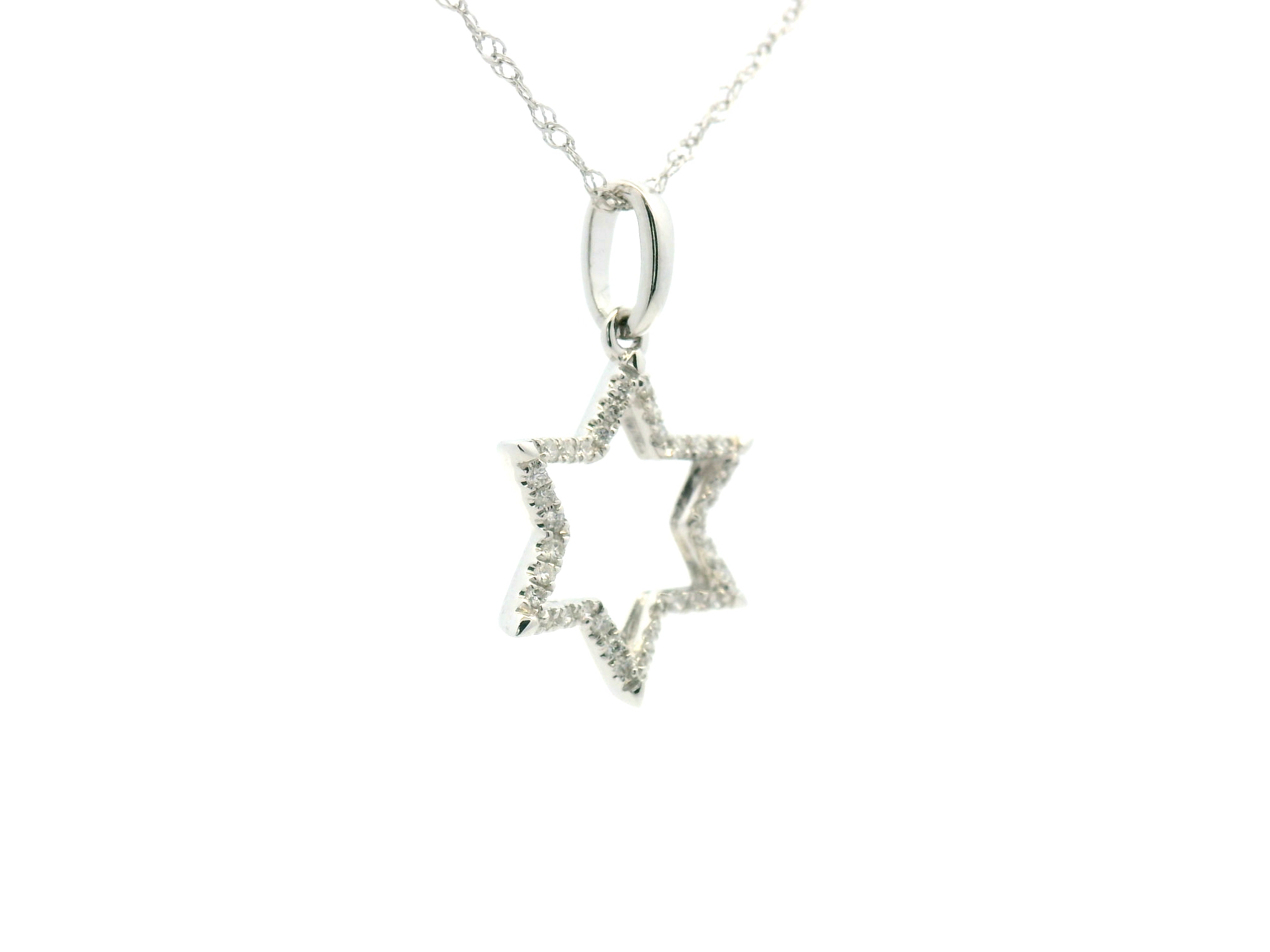 Diamond Star of David Pendant Necklace