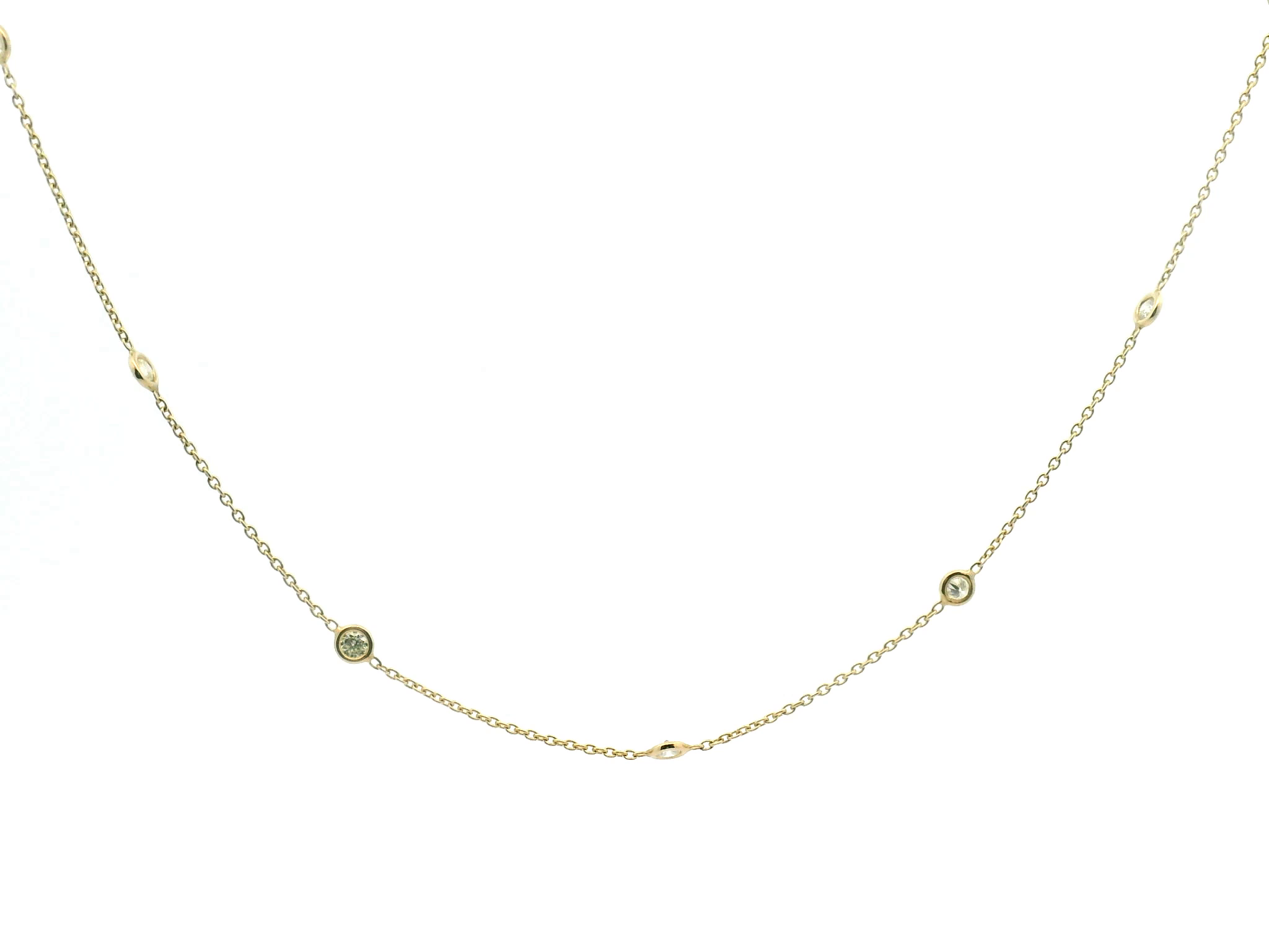 Diamond Bezel Station Necklace