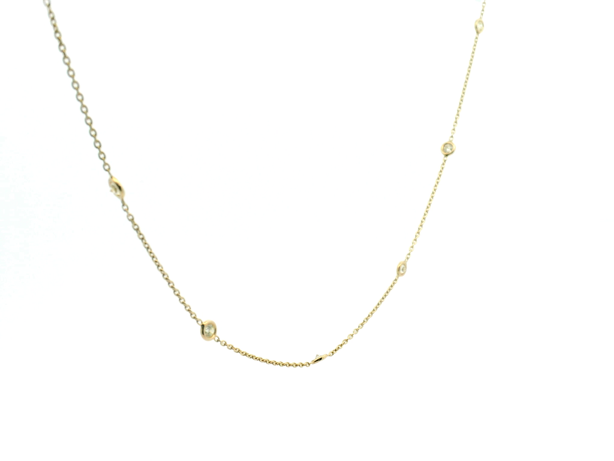 Diamond Bezel Station Necklace